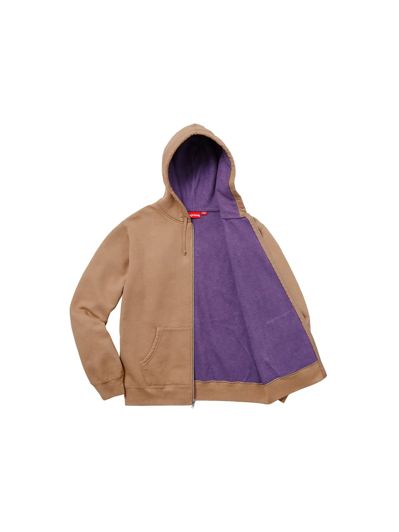 Мужская худи с контрастной молнией Supreme Sweatshirt — изображение 2 из 2, коричневый