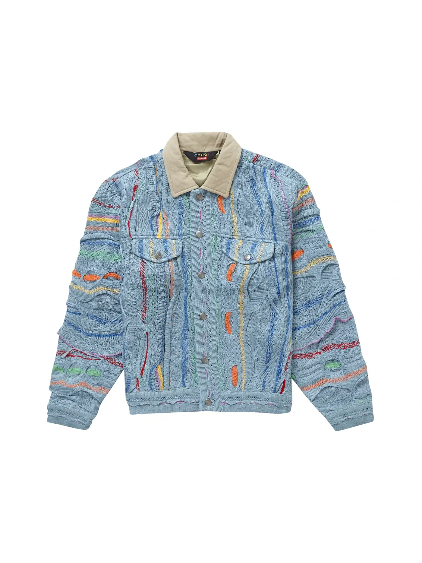 Мужская куртка-тракер с узором Coogi Supreme — изображение 1 из 2, синий