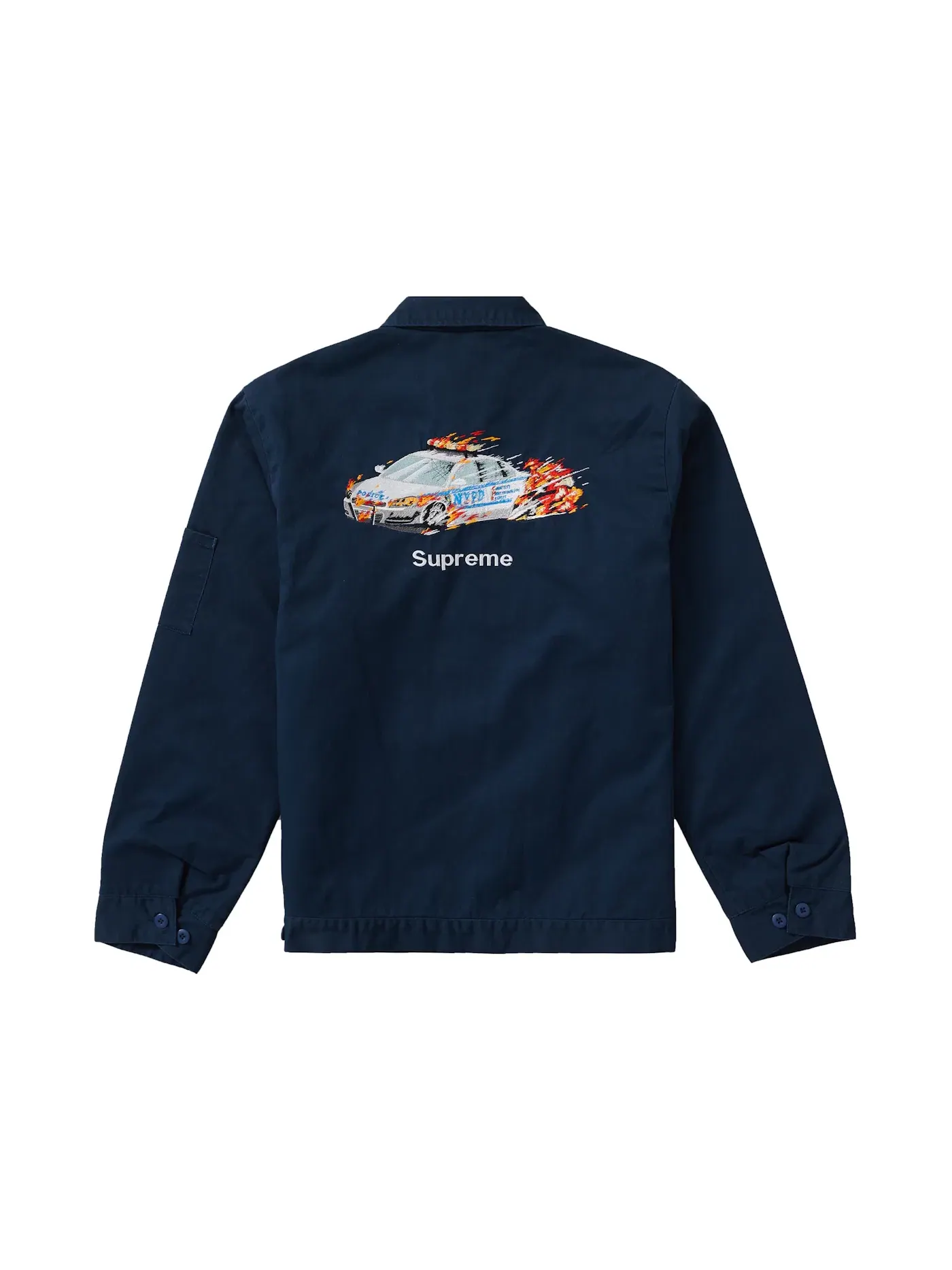 Мужская куртка с вышивкой Cop Car Supreme — изображение 3 из 3, светлый темно-синий