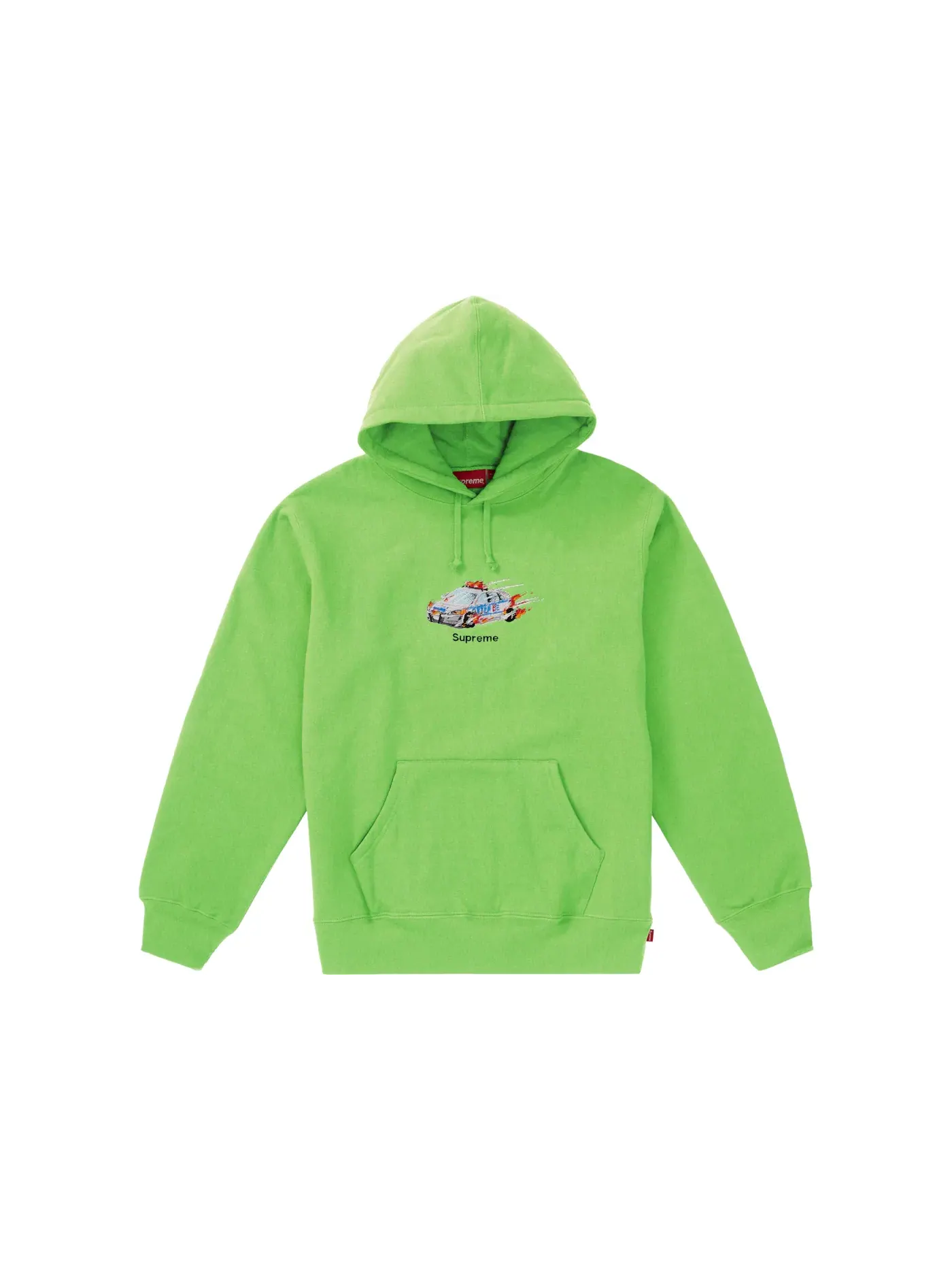 Мужская худи с капюшоном Supreme Cop Car Hooded Sweatshirt — изображение 1 из 1, яркий зеленый