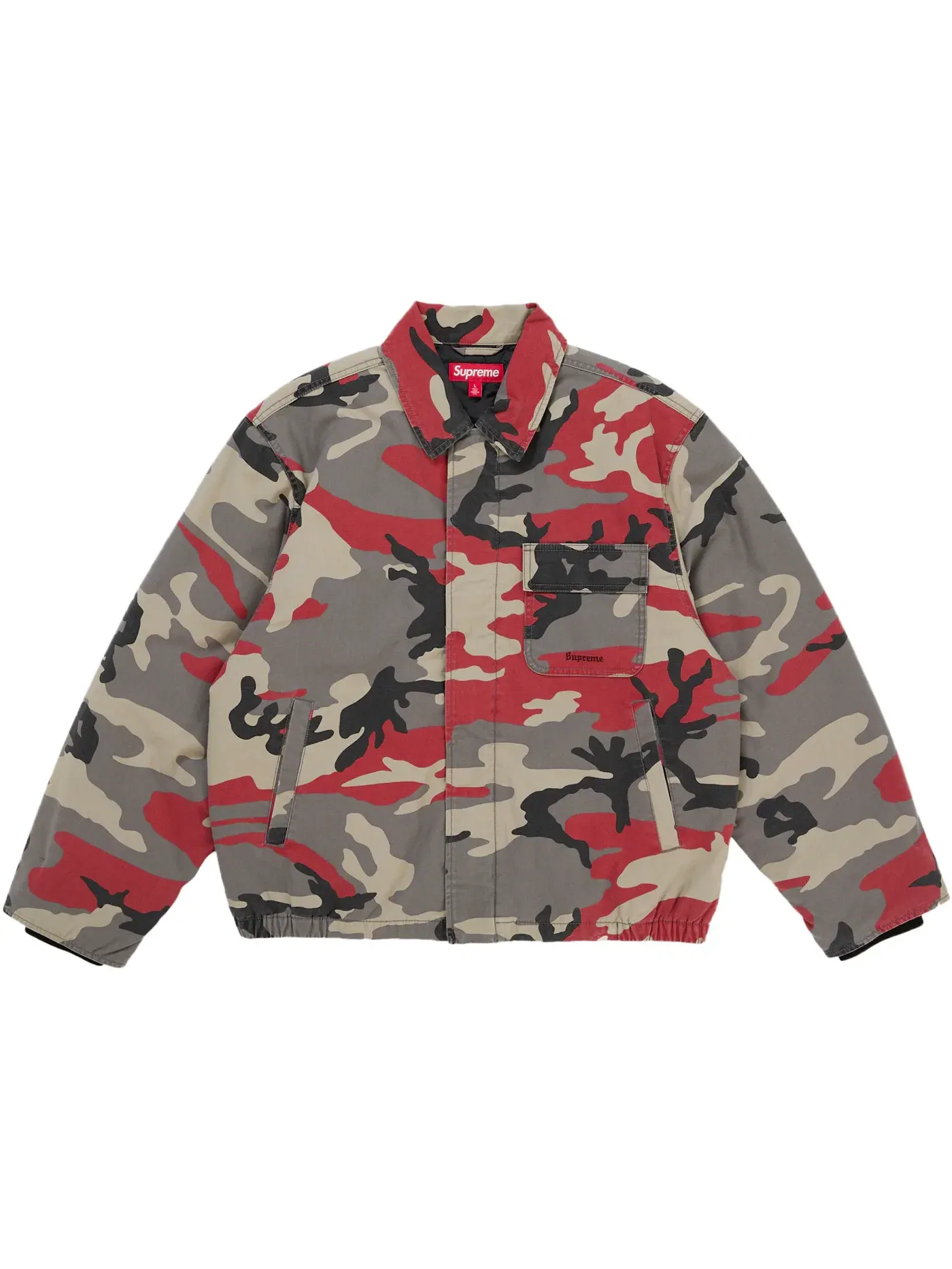Мужская куртка Cordura Twill Utility с принтом Supreme — изображение 1 из 3, красный