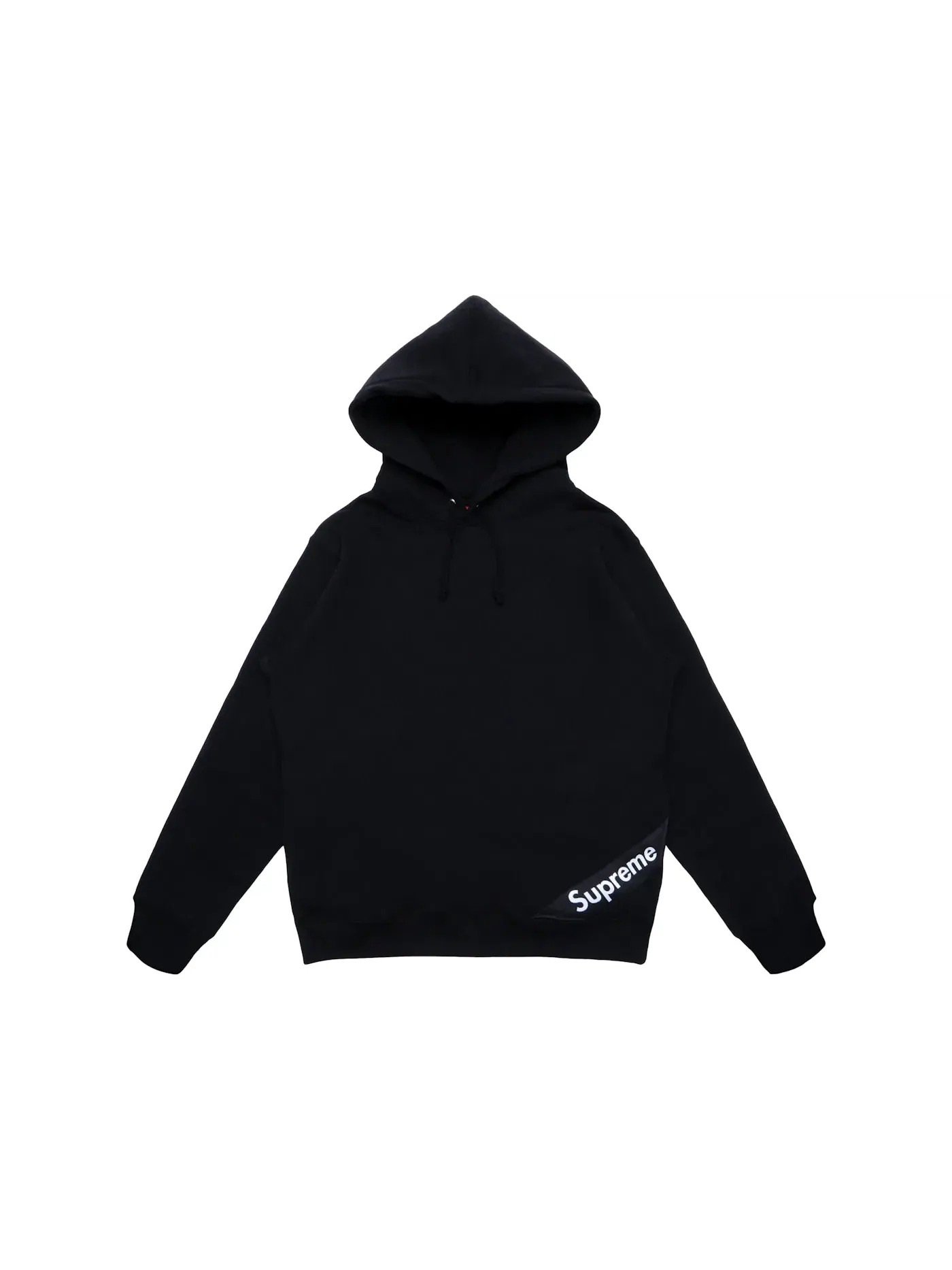 Мужской худи с принтом Corner Label Supreme — изображение 1 из 1, черный