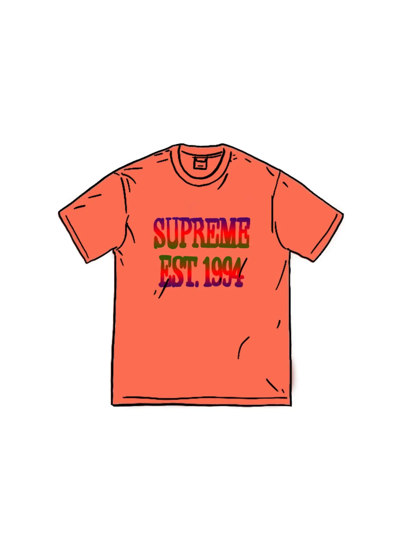 Мужская футболка с градиентным принтом S/S Top Supreme — изображение 1 из 1, оранжевый