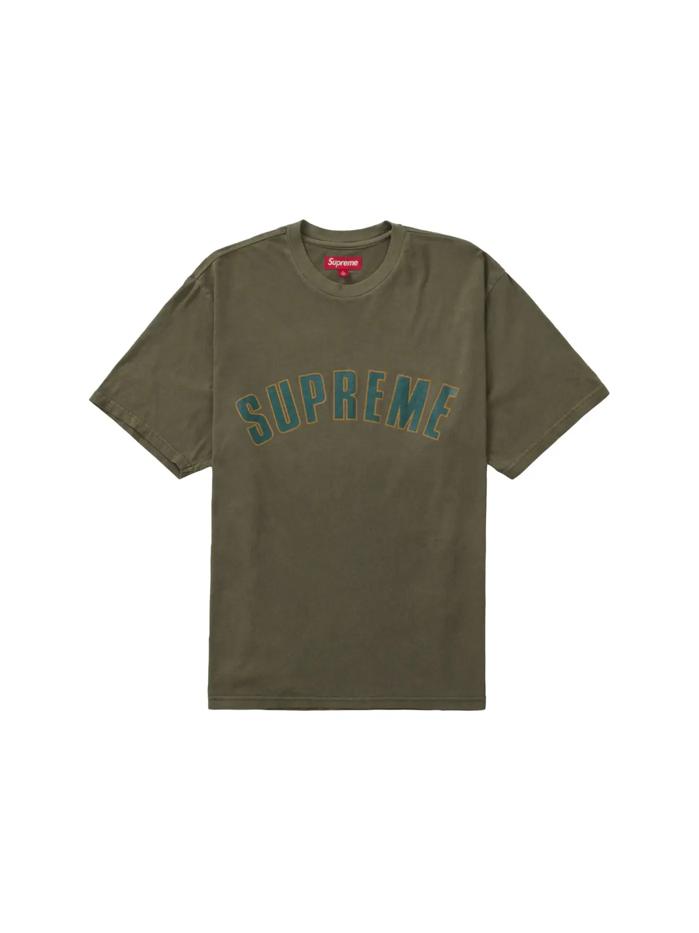 Мужская футболка Supreme Cracked Arc S/S Top — изображение 1 из 1, оливковый