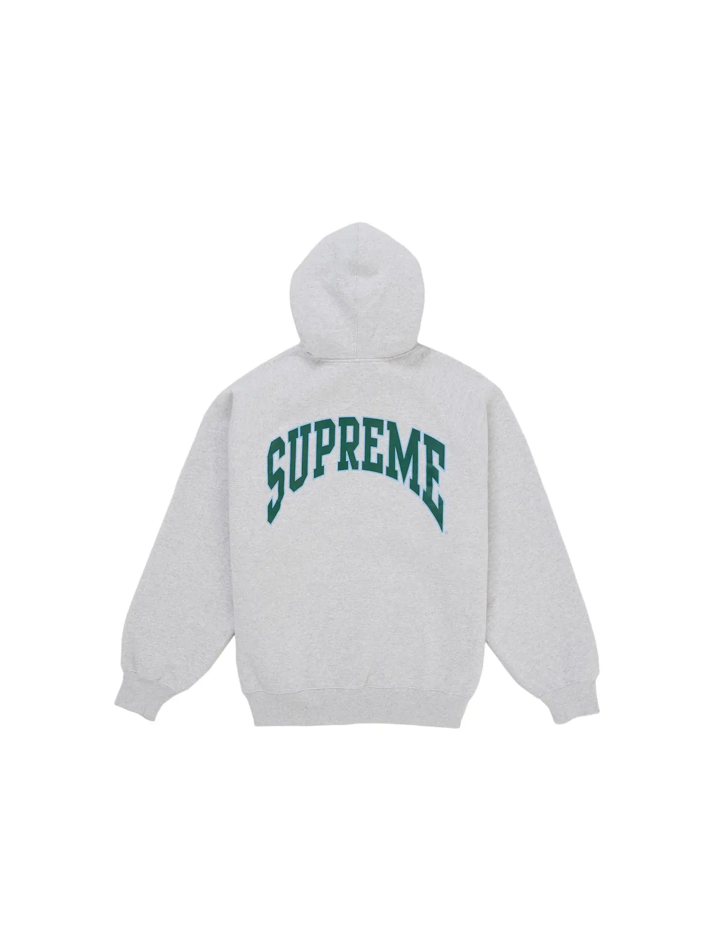 Мужская худи с принтом Cracked Raglan Zip Up Hooded Sweatshirt Supreme — изображение 2 из 2, серый