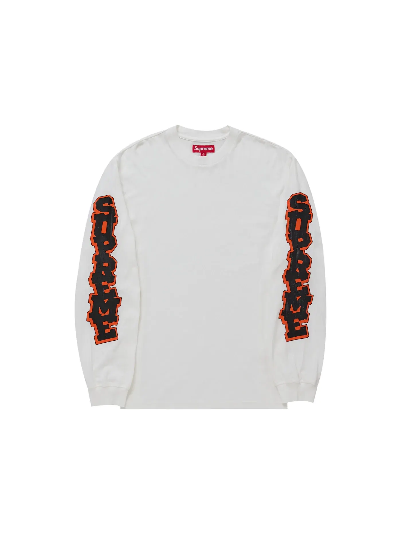 Мужская футболка с длинным рукавом с эффектом трещин Supreme — изображение 1 из 1, белый