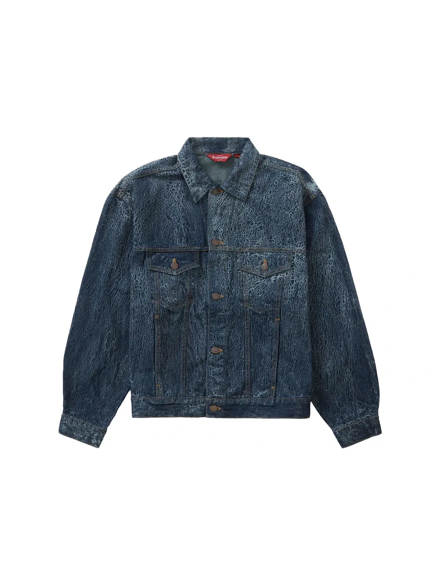 Мужская куртка-тракер джинсовая Crackle Denim Supreme — изображение 1 из 2, синий