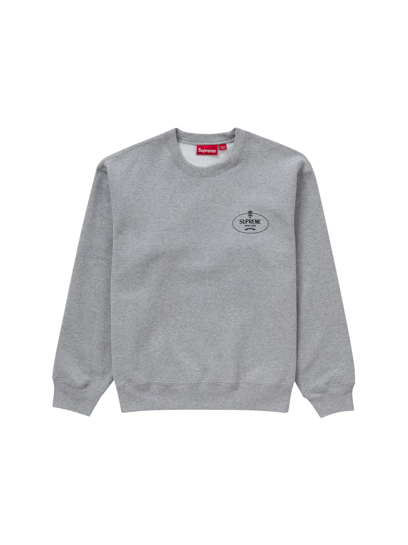 Мужской свитшот с принтом Supreme Crewneck — изображение 1 из 2, серый