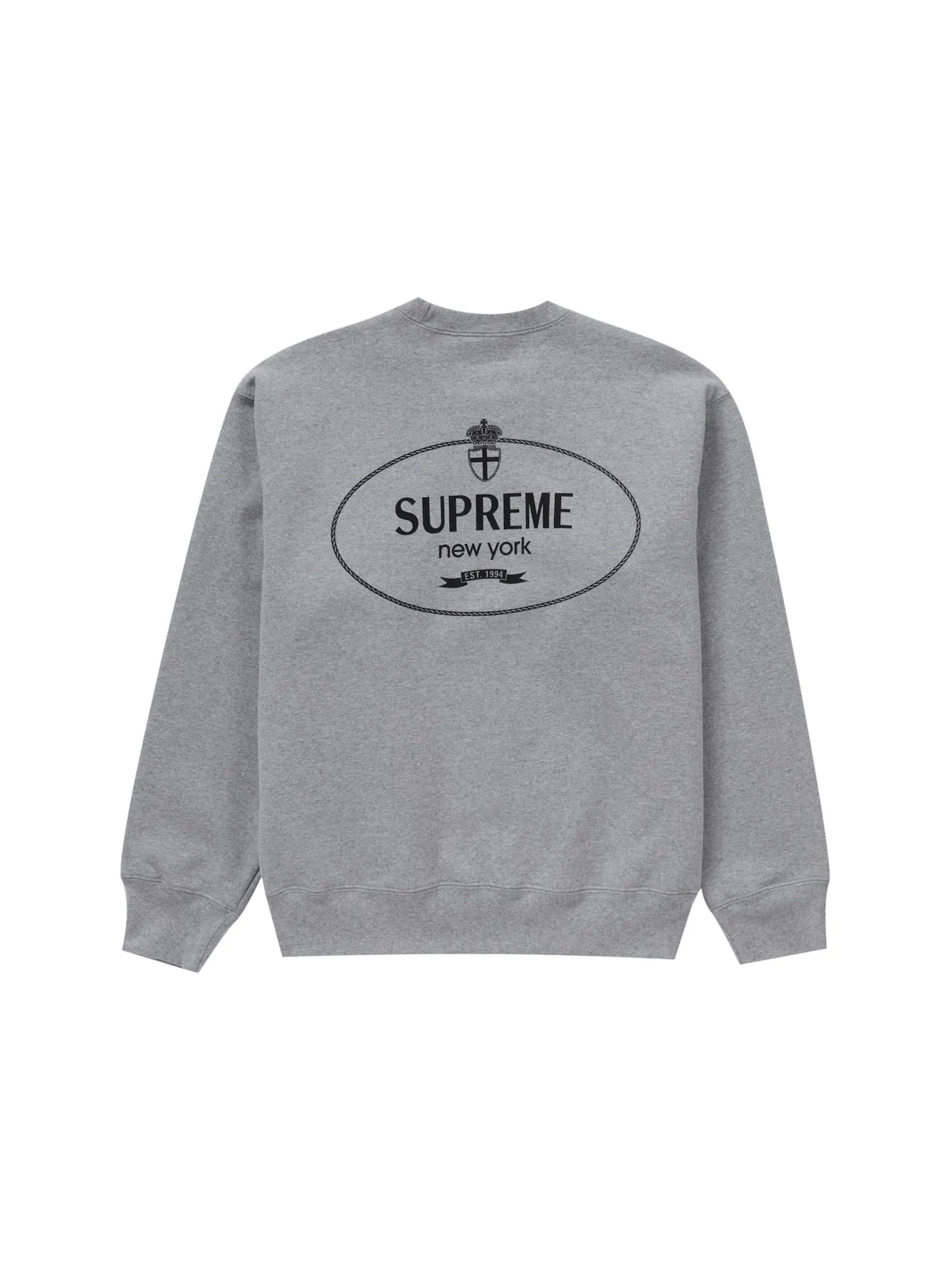 Мужской свитшот с принтом Supreme Crewneck — изображение 2 из 2, серый