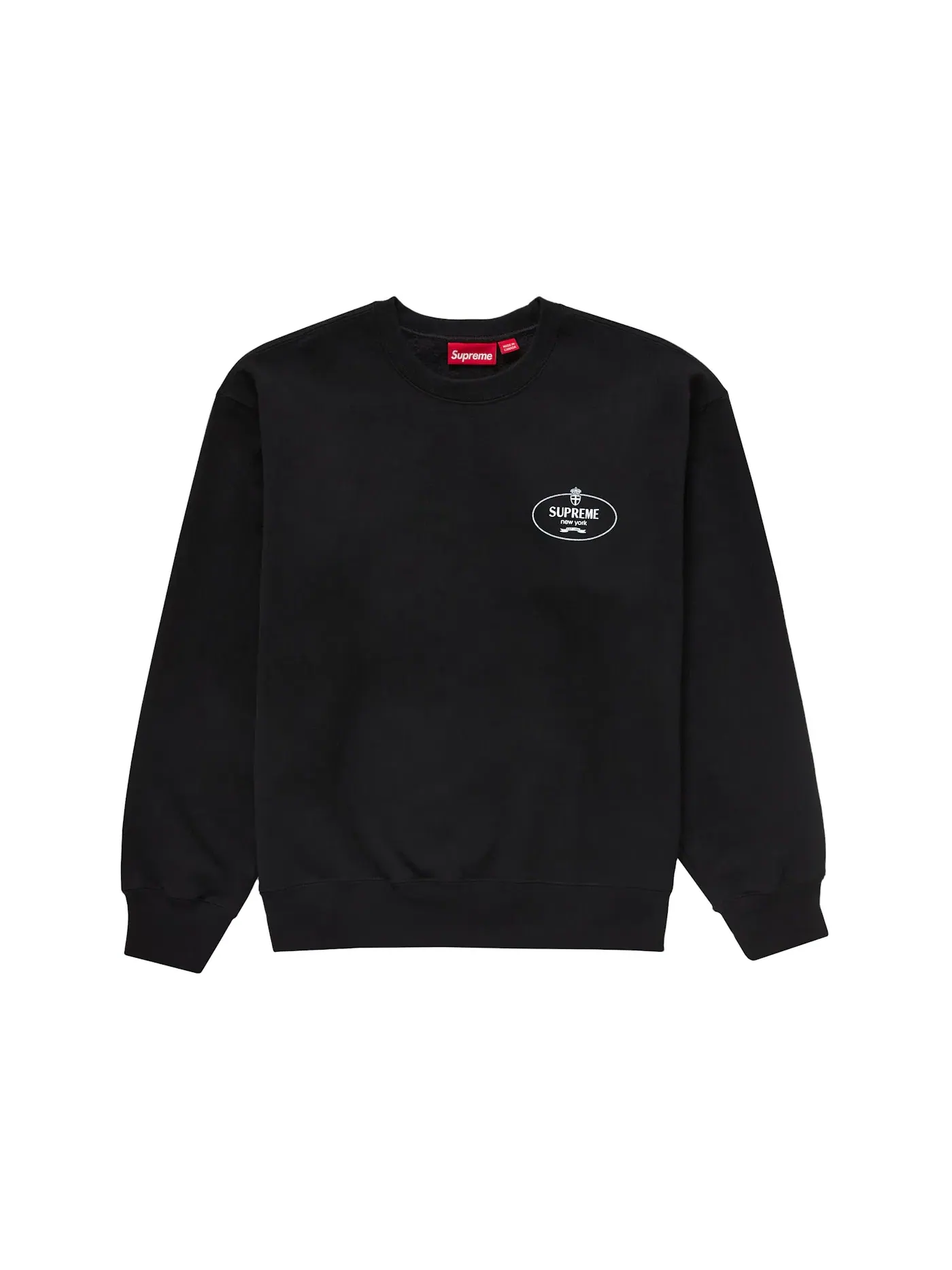 Мужской свитшот с принтом Supreme Crewneck (FW24) — изображение 2 из 2, черный