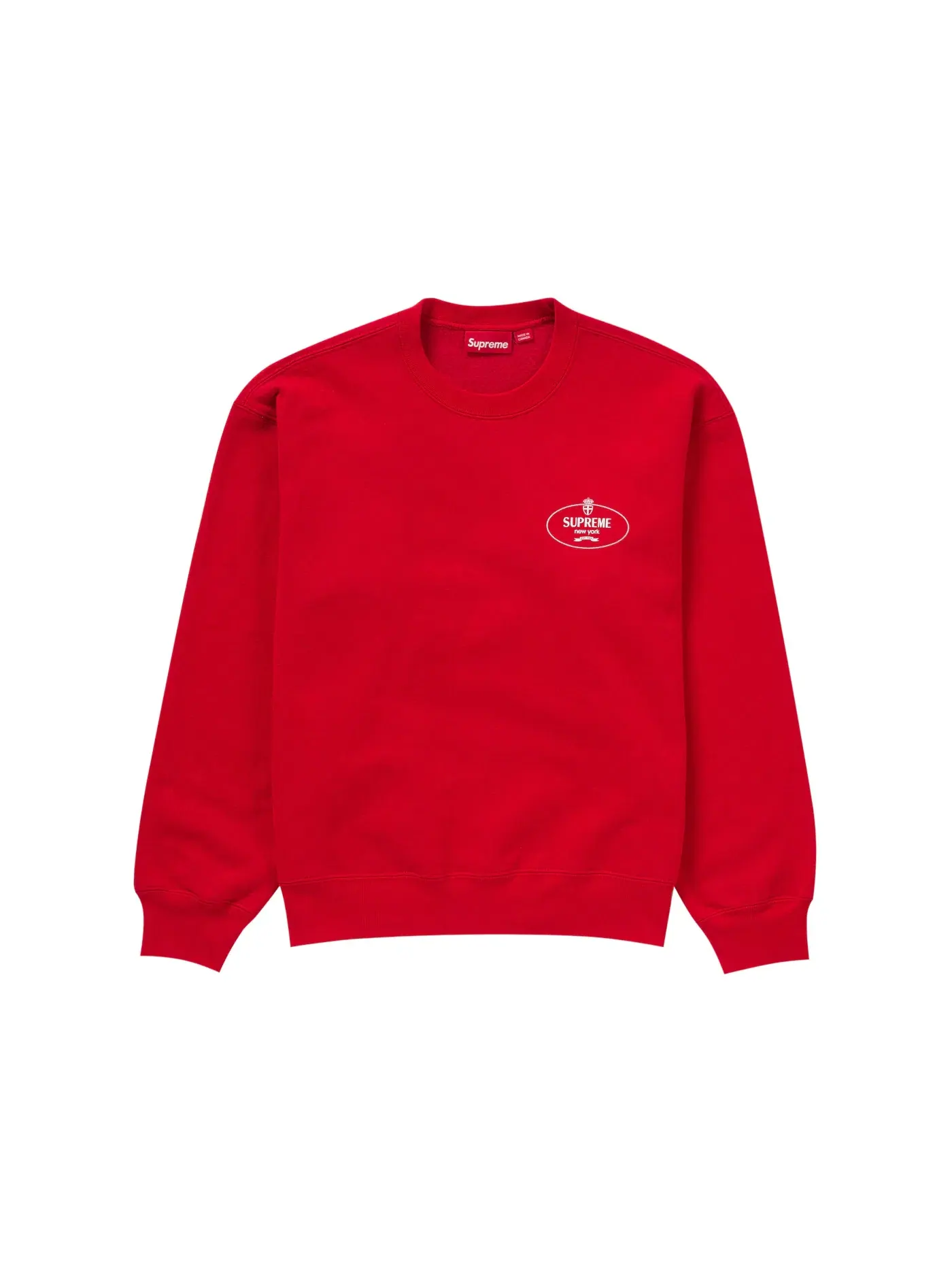Мужской свитшот с принтом Supreme Crewneck (FW24) Red — изображение 1 из 2