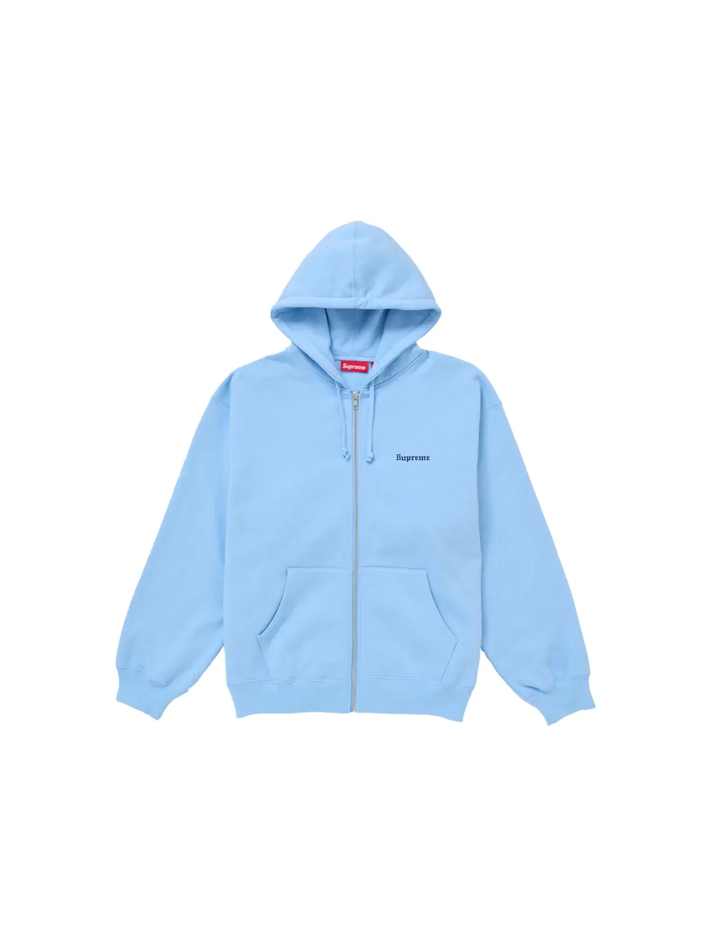Мужской свитшот с капюшоном Supreme Crest Zip Up Hooded Sweatshirt Supreme — изображение 1 из 2, светлый синий