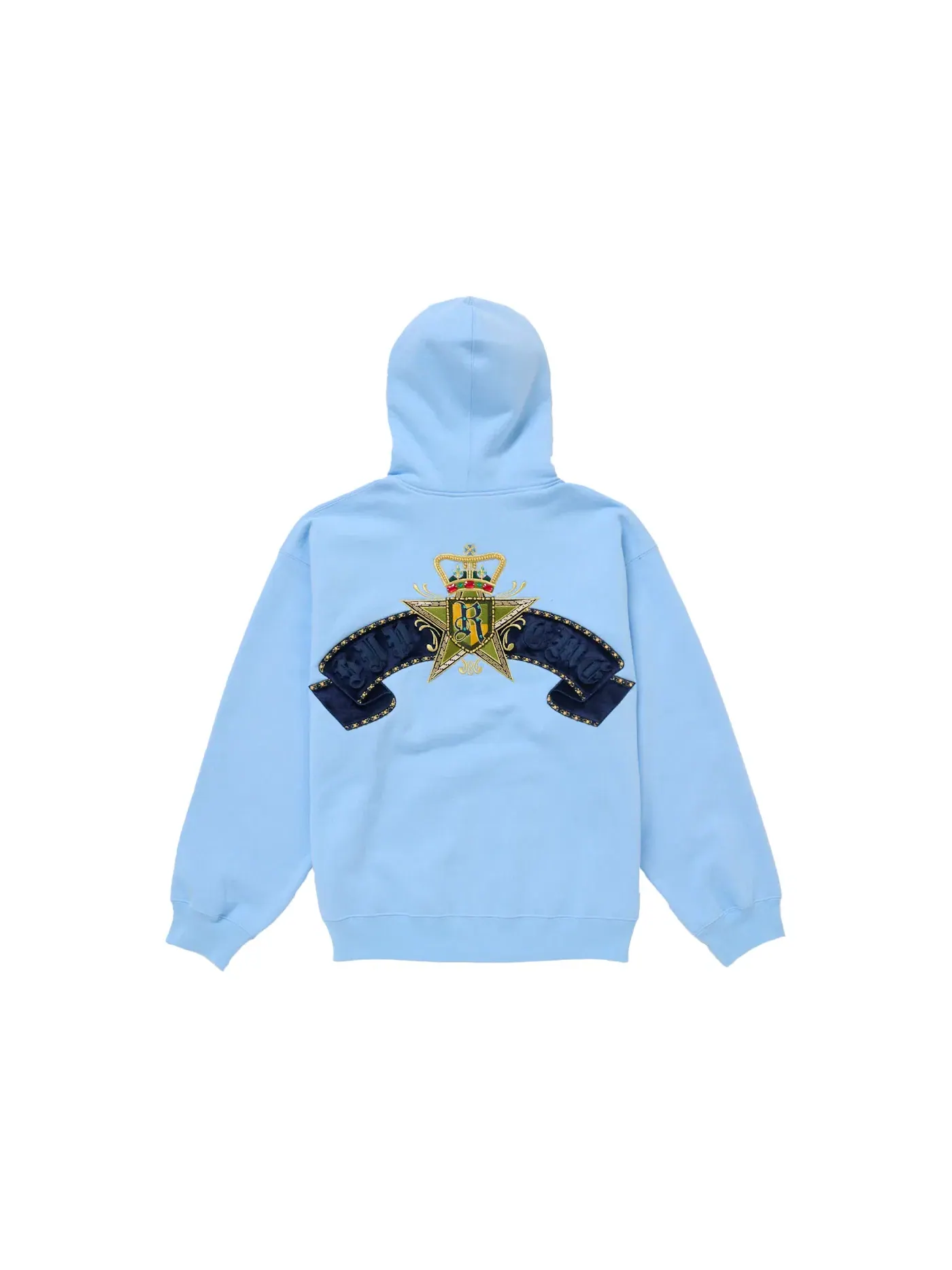 Мужской свитшот с капюшоном Supreme Crest Zip Up Hooded Sweatshirt Supreme — изображение 2 из 2, светлый синий