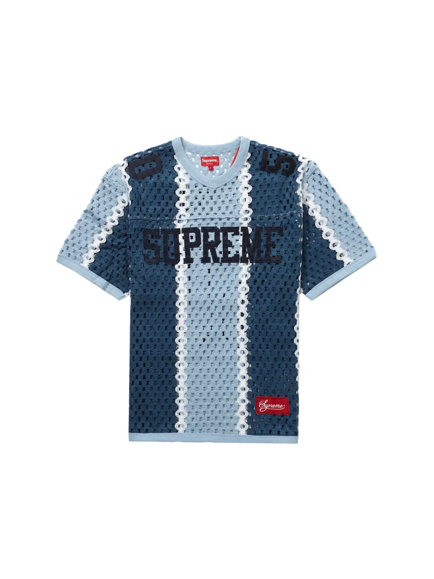 Мужская футбольная джерси с вязаным крючком Supreme — изображение 1 из 2, серый