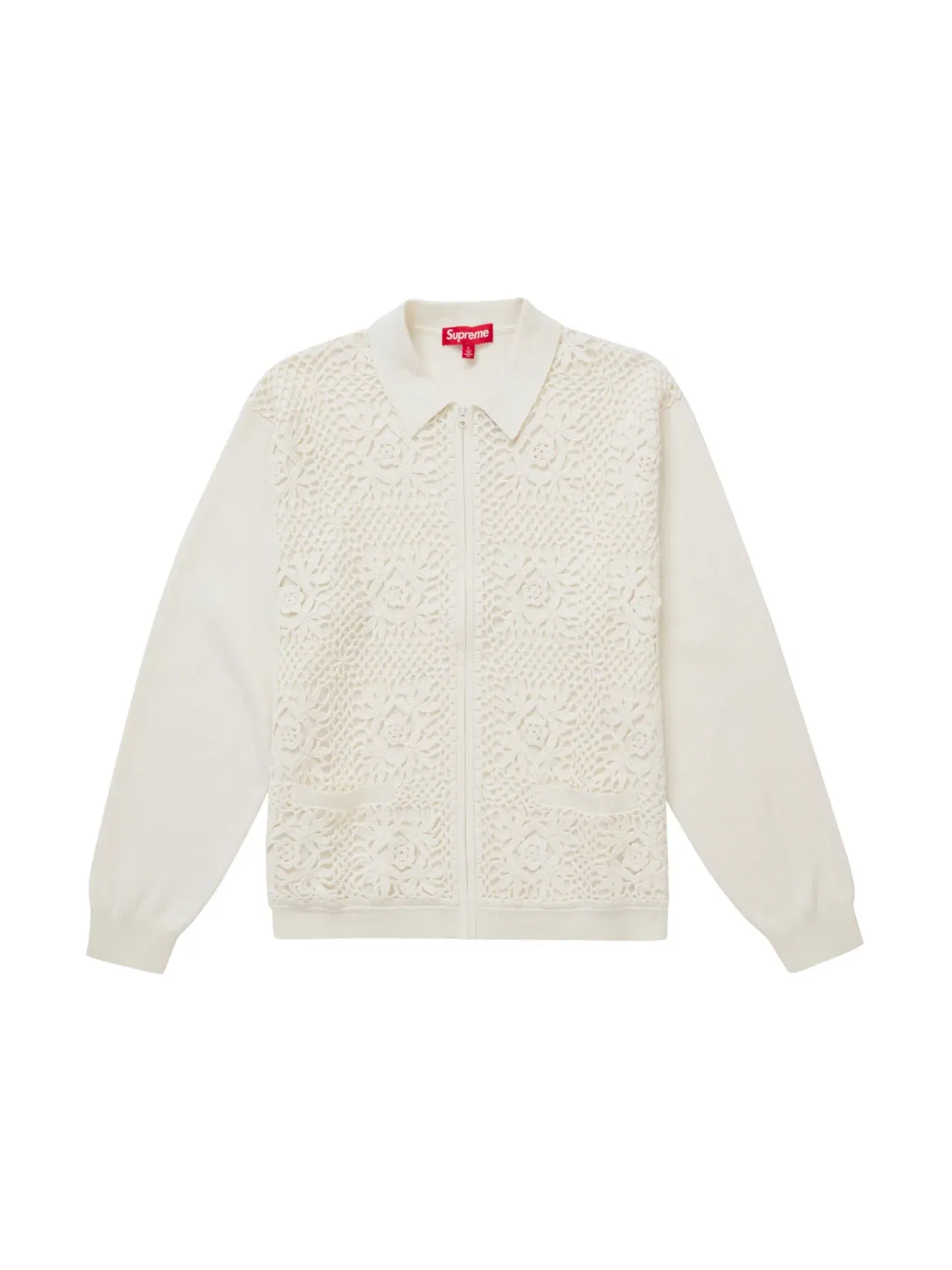 Мужской кардиган на молнии Supreme Cardigan — изображение 1 из 1, белый