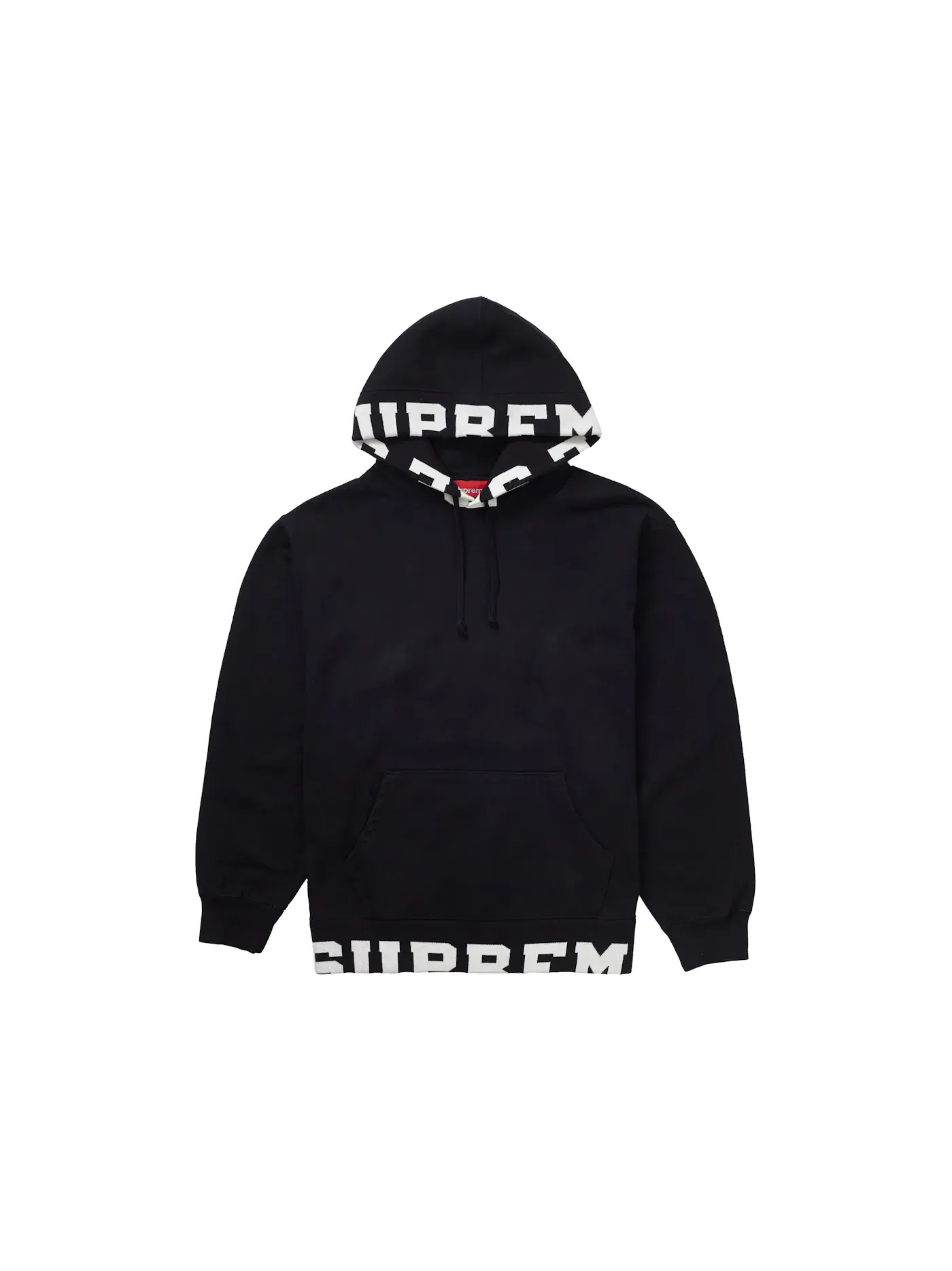 Мужской худи с капюшоном с принтом Cropped Logos Supreme — изображение 1 из 2, черный