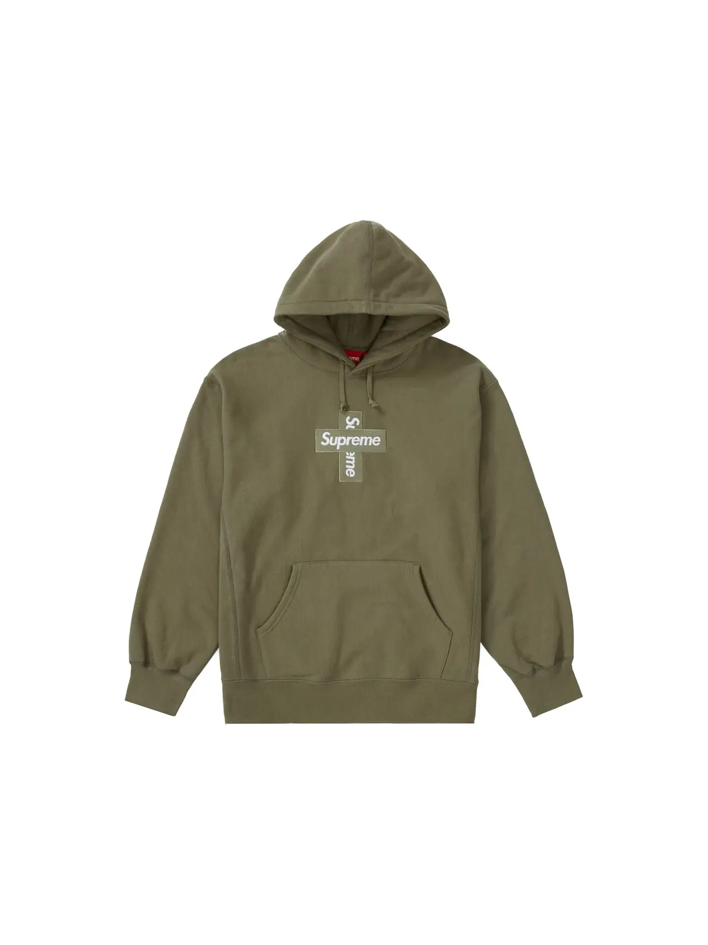 Мужской худи с принтом Cross Box Logo Supreme — изображение 1 из 1, светлый оливковый