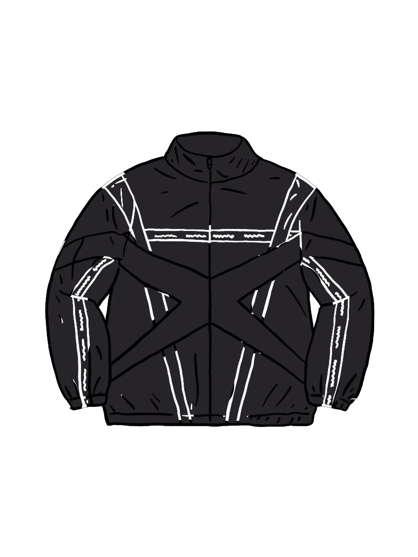 Мужская куртка с перекрестными панелями Supreme — изображение 1 из 1, черный