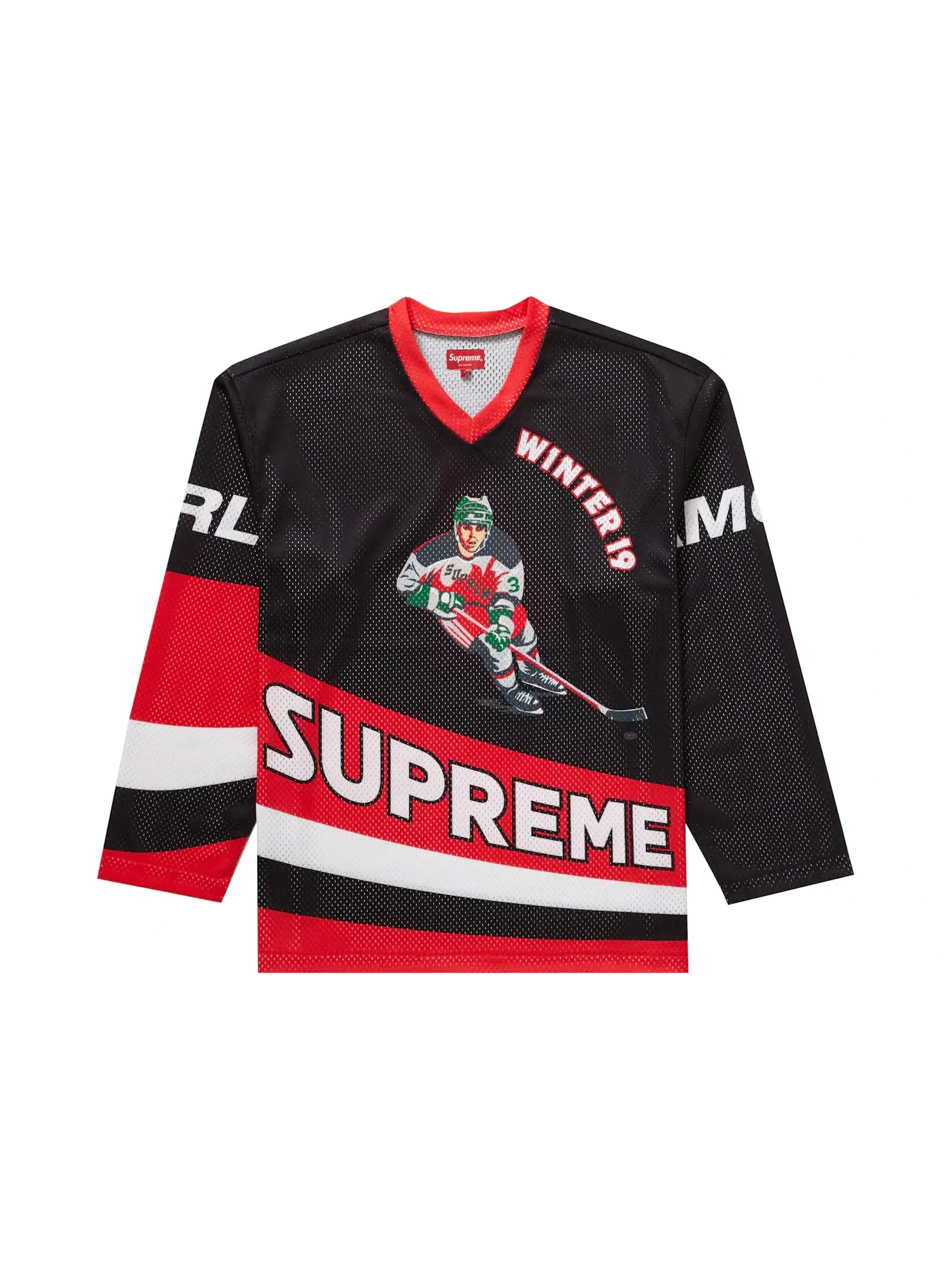 Мужская джерси с принтом Supreme Hockey Jersey — изображение 1 из 2, черный