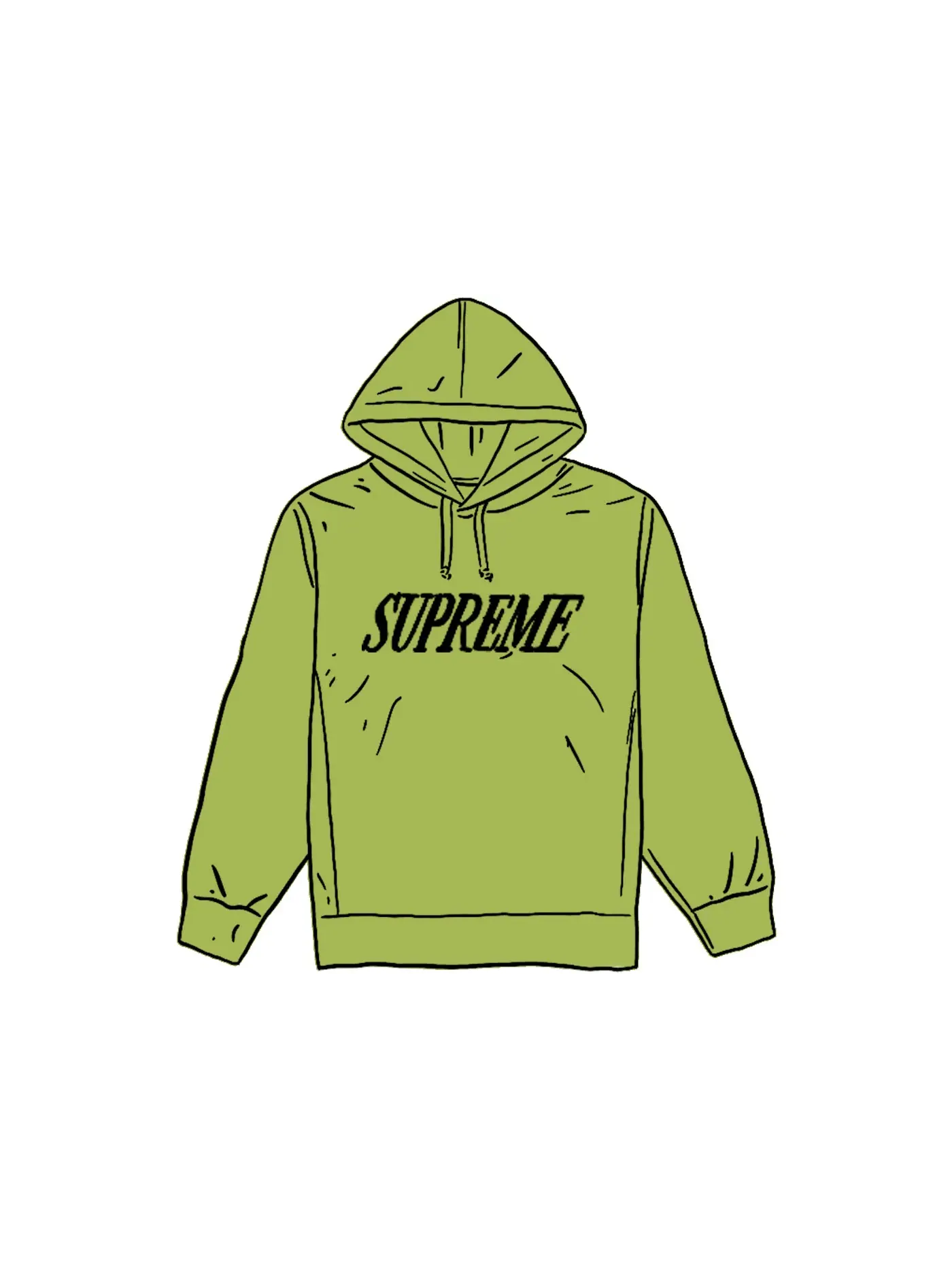 Мужской худи с принтом Crossover Hooded Sweatshirt Supreme — изображение 1 из 1, лаймовый