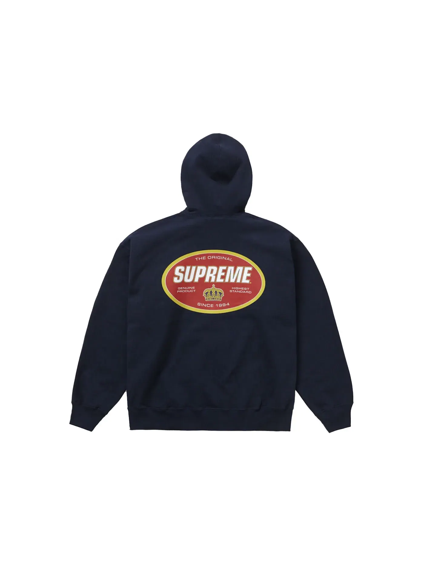 Мужской худи с капюшоном с принтом Supreme — изображение 1 из 2, темно-синий