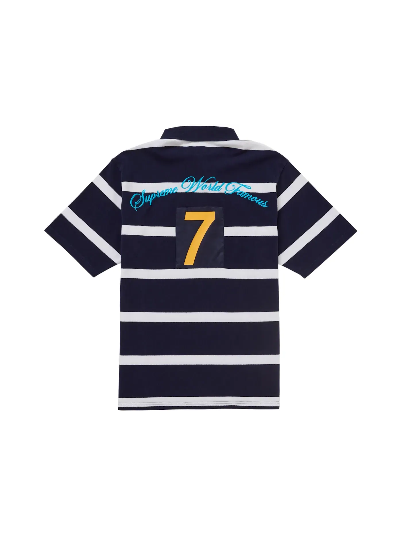 Мужское поло с принтом Supreme Polo Navy Stripe — изображение 2 из 2