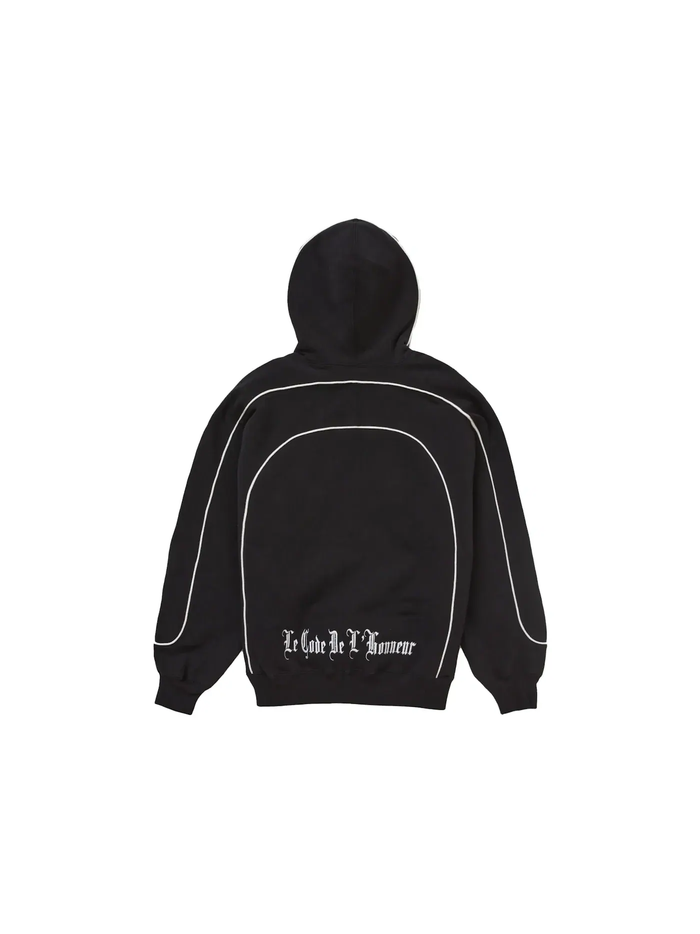 Мужской худи с принтом Supreme Curve Piping Hooded Sweatshirt — изображение 2 из 2, черный