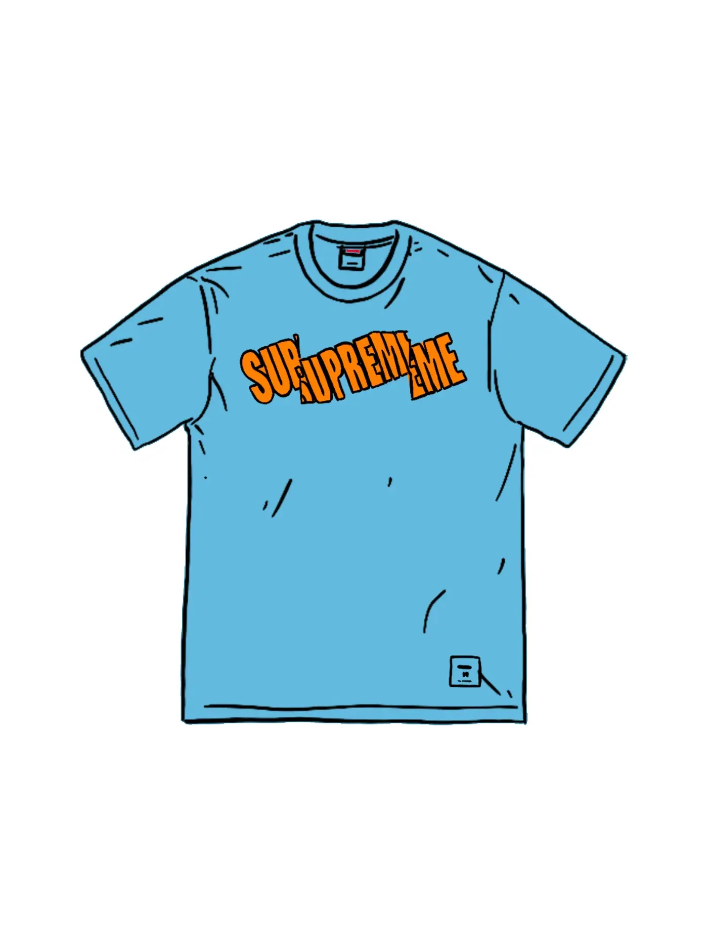 Мужская футболка Supreme Cut Logo S/S Top Bright Blue — изображение 1 из 1