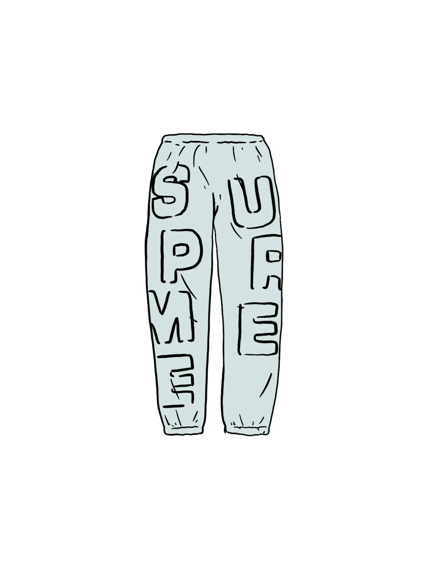 Мужские спортивные штаны с принтом Cutout Letters Supreme — изображение 1 из 1, синий