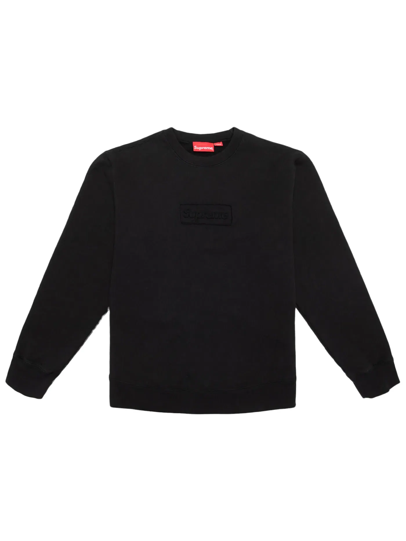 Мужской свитшот с принтом Supreme Cutout Logo Crewneck — изображение 1 из 1, черный