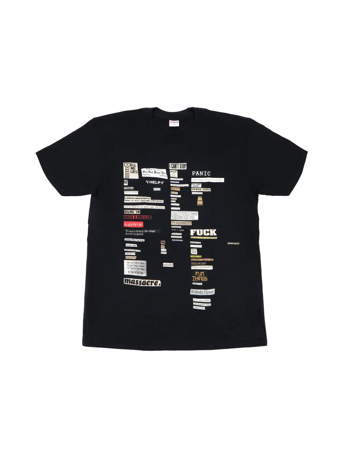 Мужская футболка с вырезами Supreme Tee — изображение 1 из 1, черный