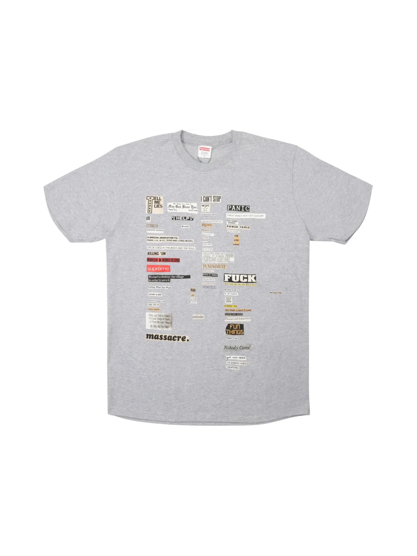 Мужская футболка с вырезами Supreme Tee — изображение 1 из 1, серый
