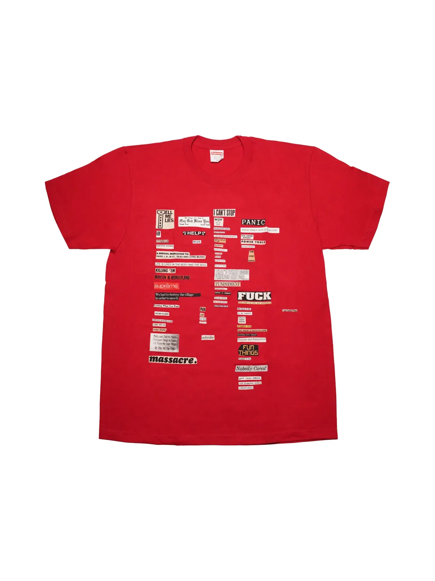 Мужская футболка Supreme Cutouts Tee — изображение 1 из 1, красный