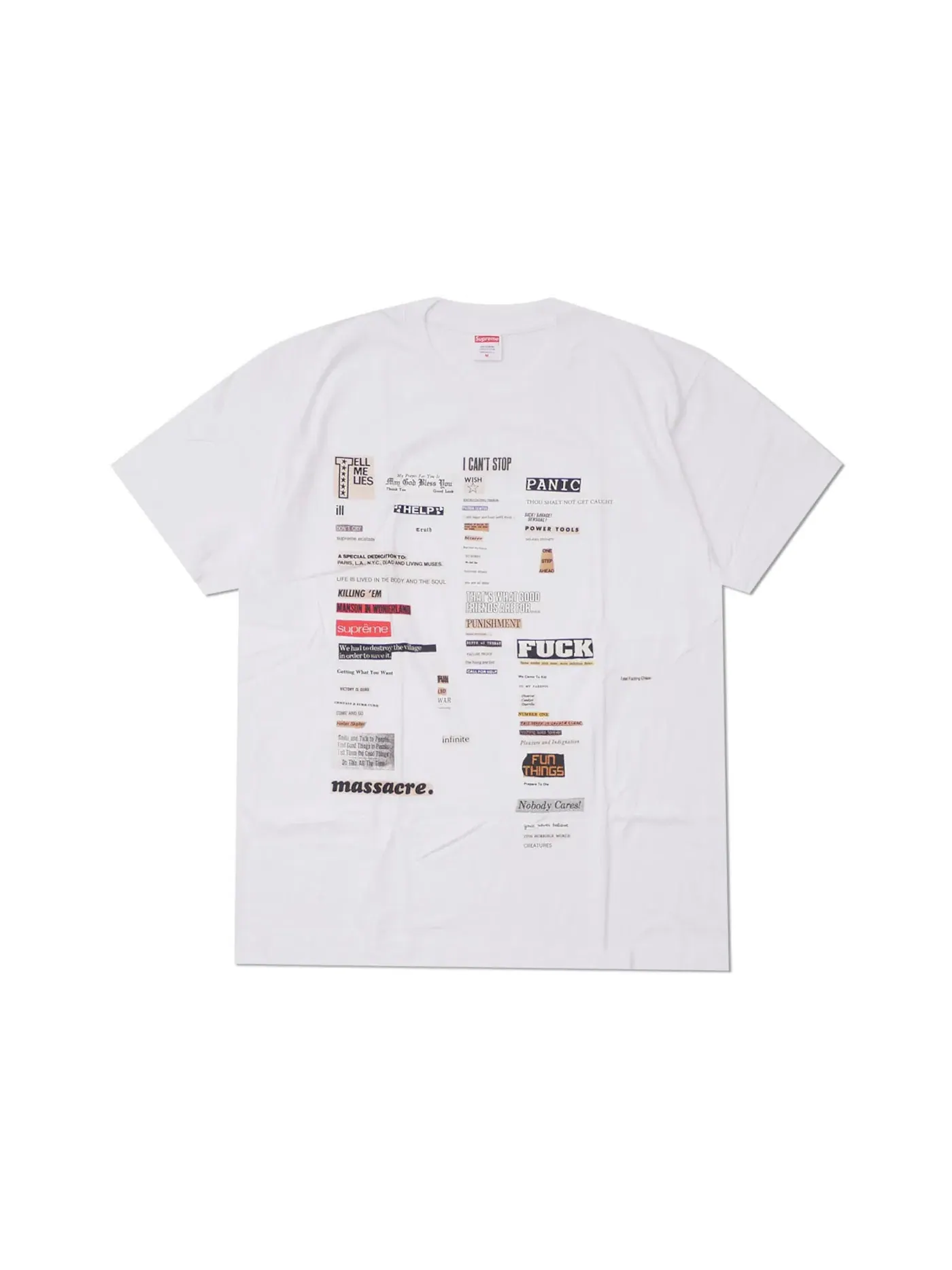 Мужская футболка с принтом Supreme Cutouts Tee — изображение 1 из 1, белый
