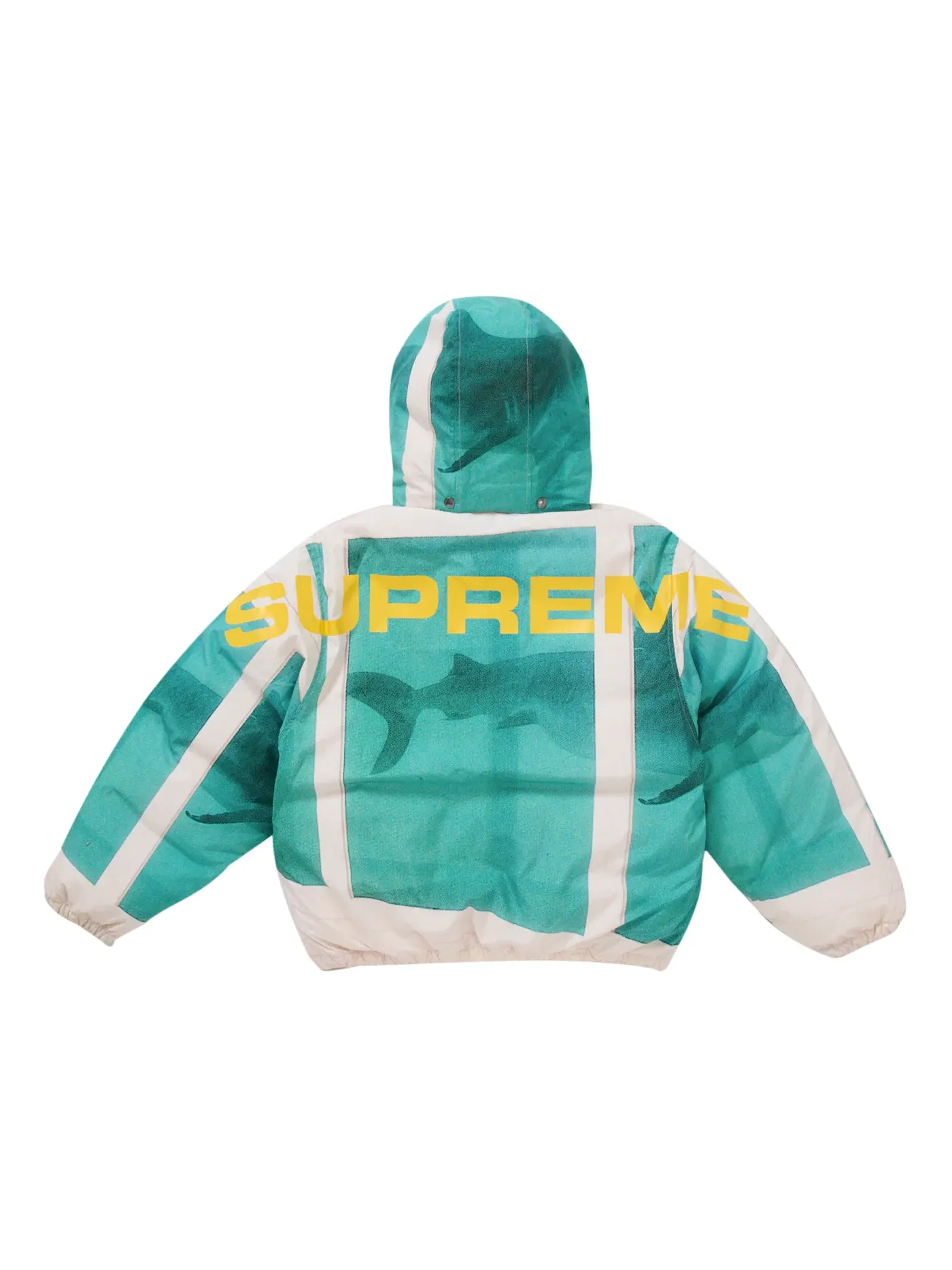 Мужская куртка-пуховик с принтом Supreme Damien Hirst Down Puffer Jacket — изображение 3 из 5, белый