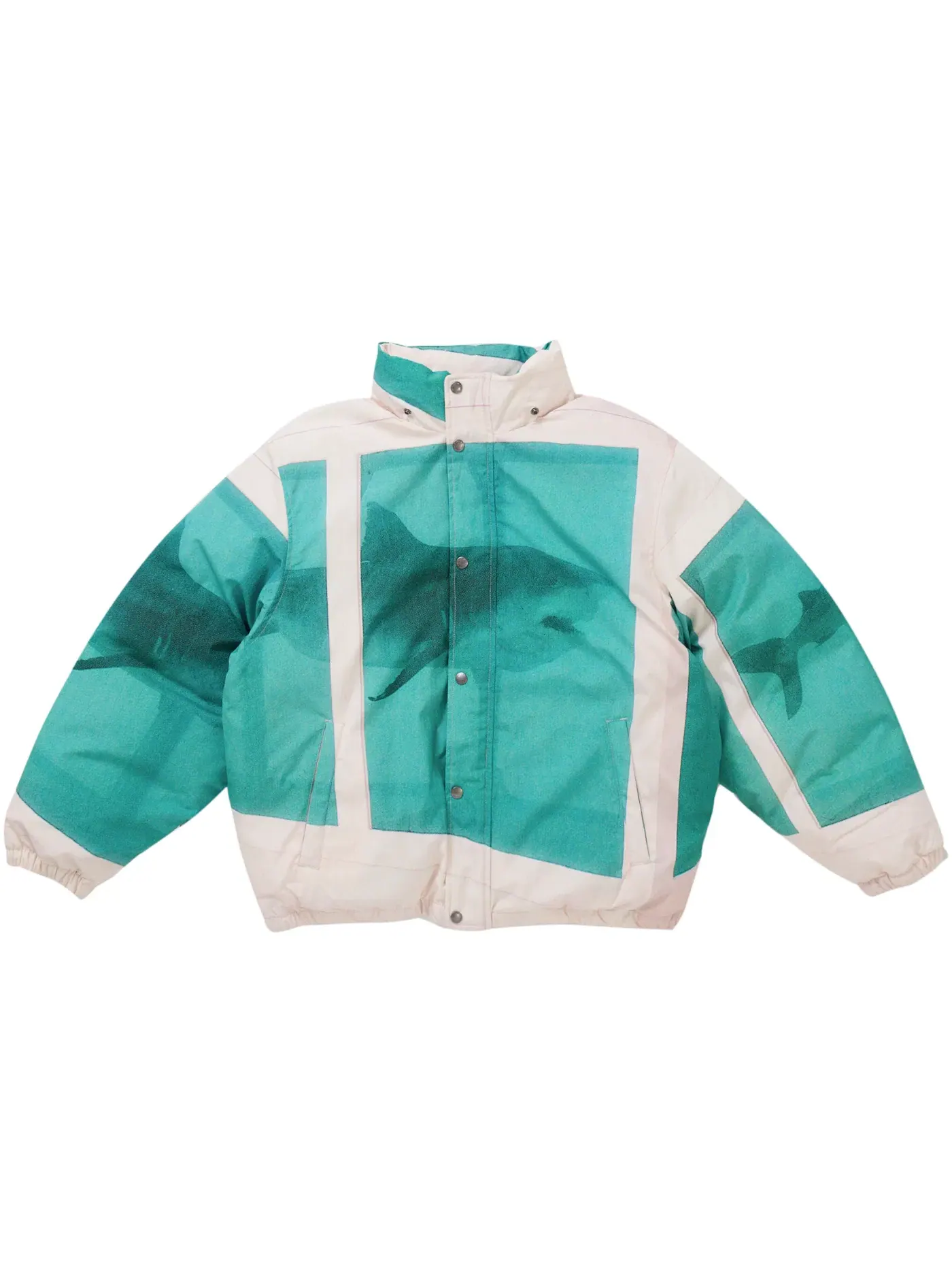 Мужская куртка-пуховик с принтом Supreme Damien Hirst Down Puffer Jacket — изображение 4 из 5, белый