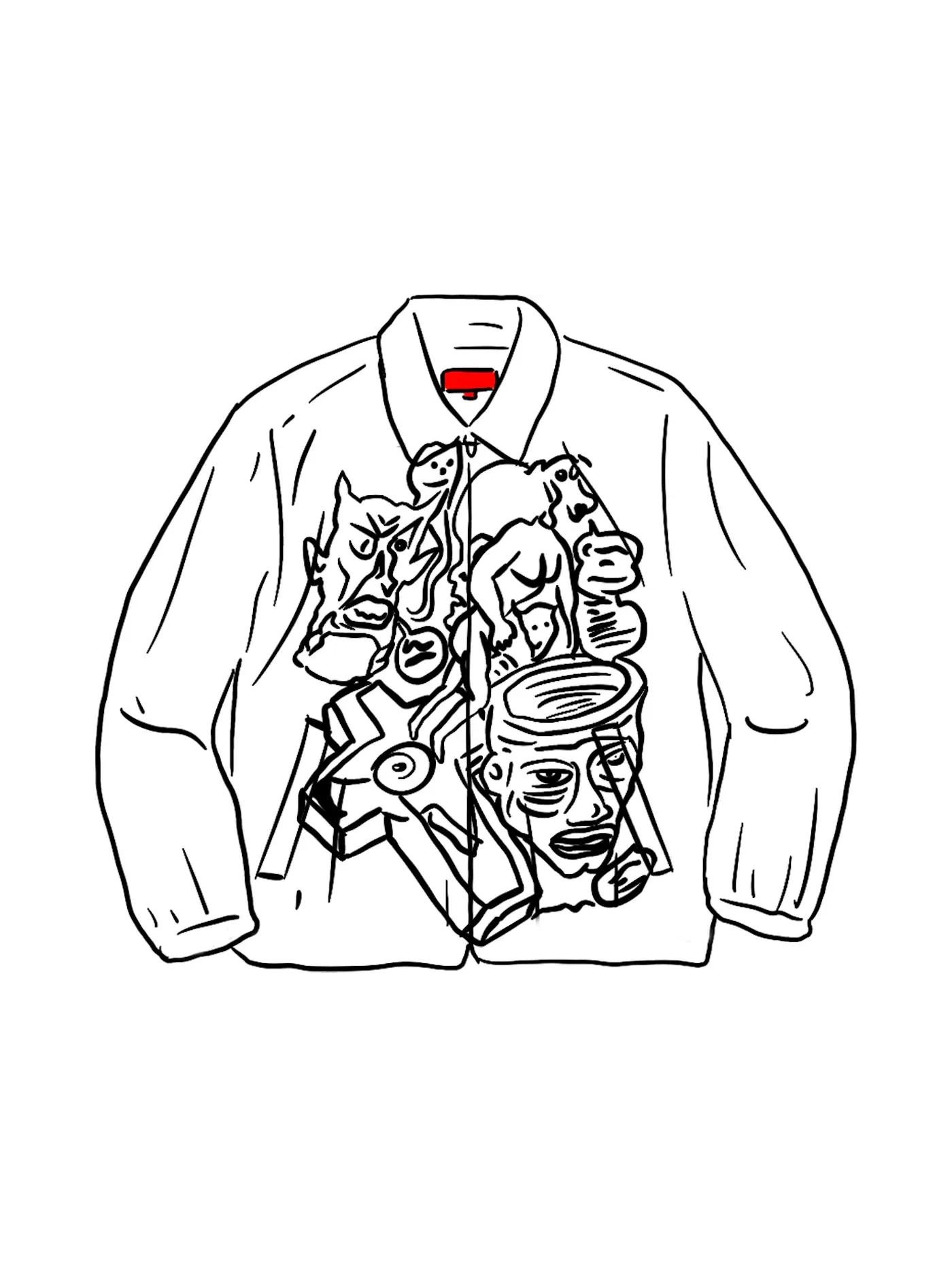Мужская куртка с вышивкой Daniel Johnston Supreme — изображение 1 из 1, белый