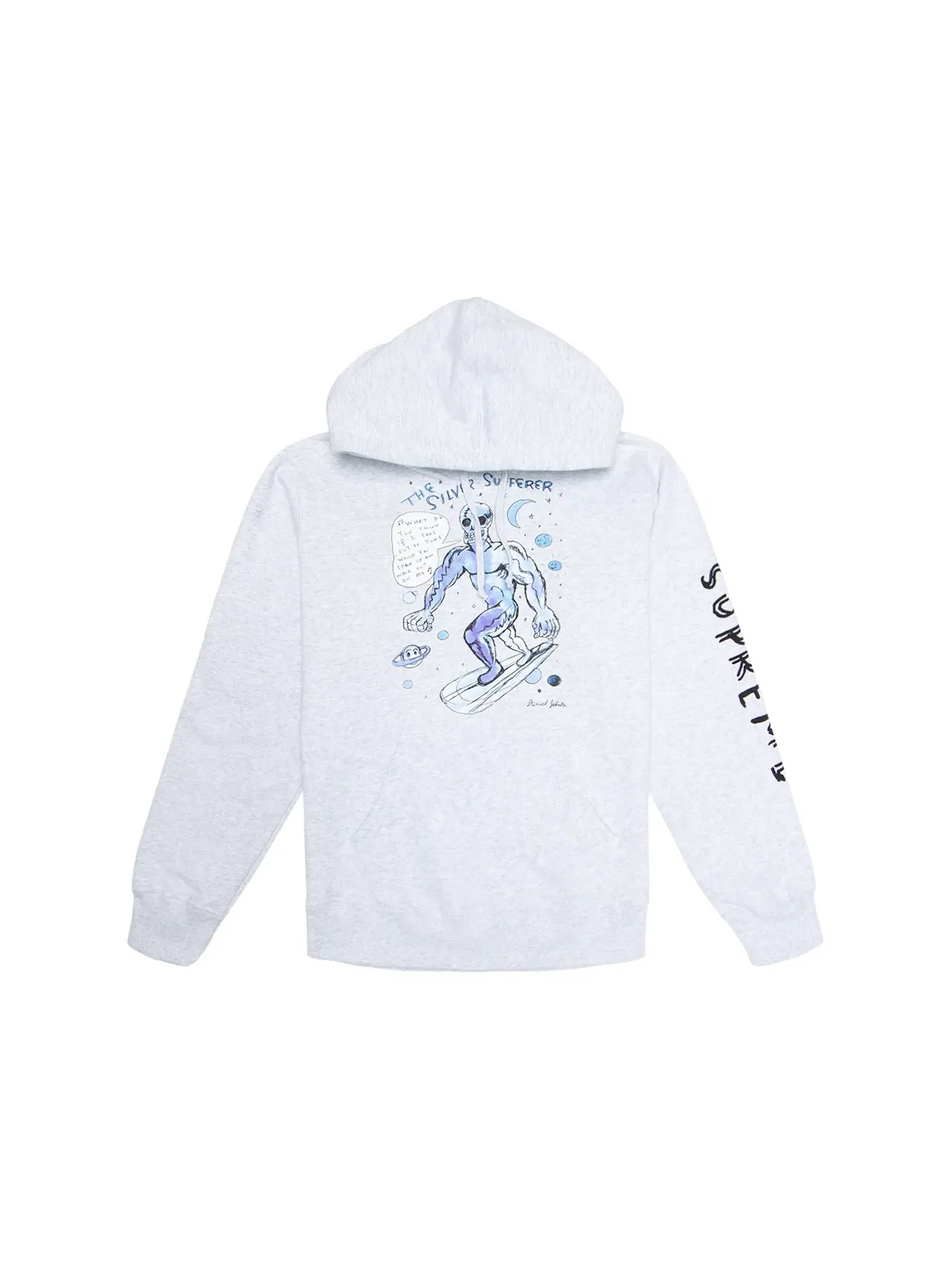 Мужской худи с принтом Silver Surfer Supreme — изображение 1 из 1, серый