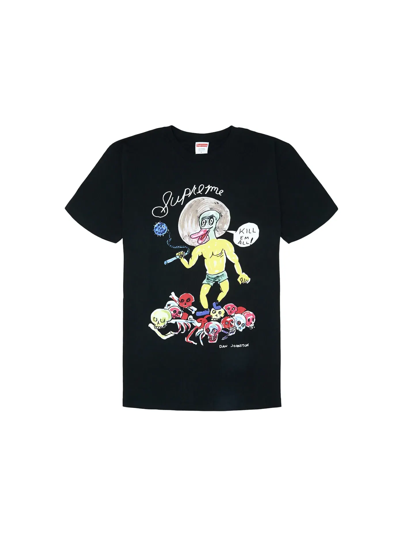 Мужская футболка с принтом Supreme Daniel Johnston Kill Em All Tee — изображение 1 из 1, черный