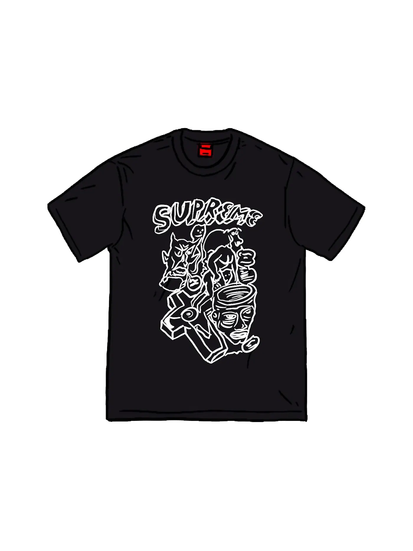 Мужская футболка с принтом Daniel Johnston Supreme — изображение 1 из 1, черный