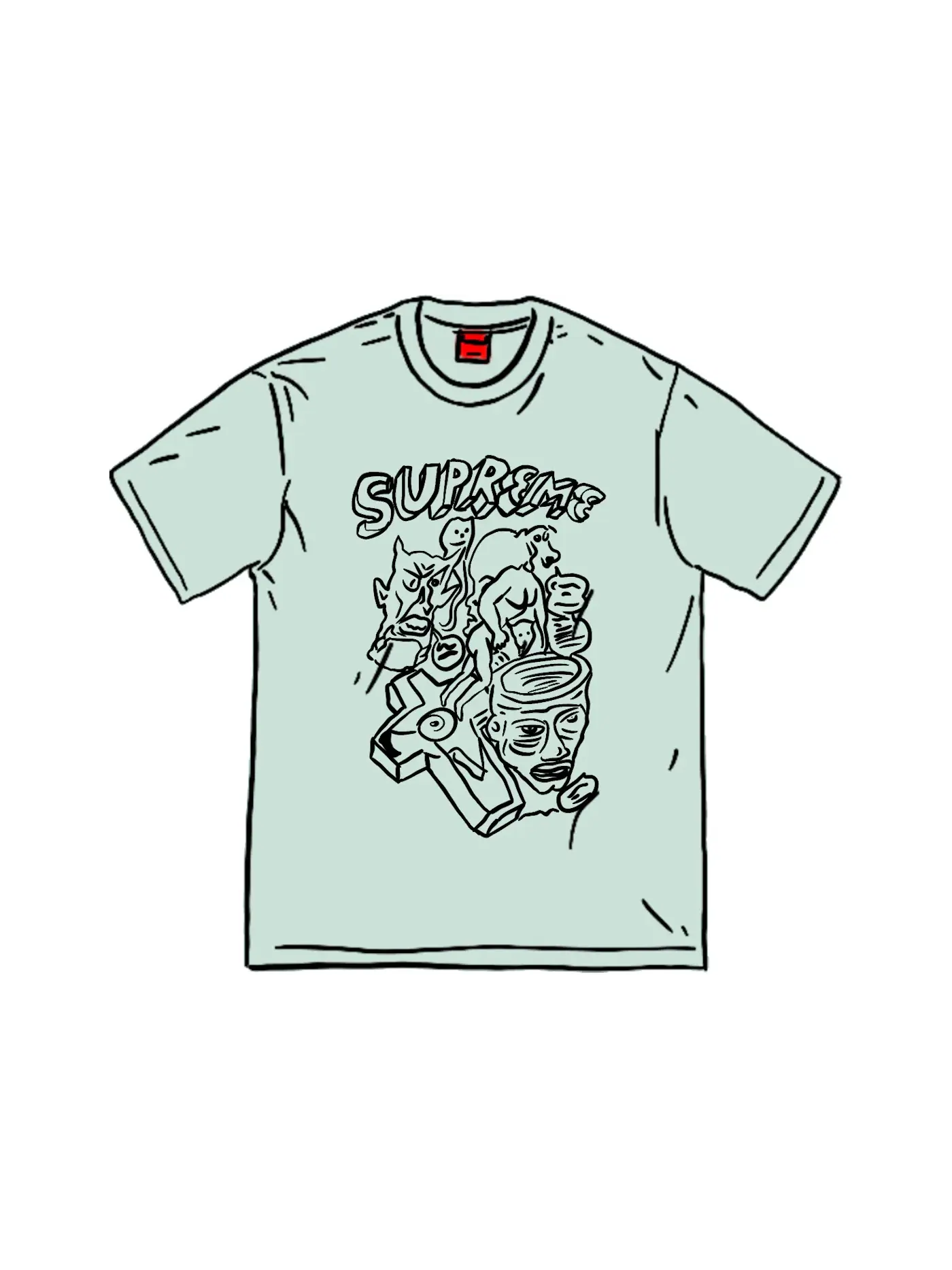 Мужская футболка с принтом Tee Supreme — изображение 1 из 1, зеленый