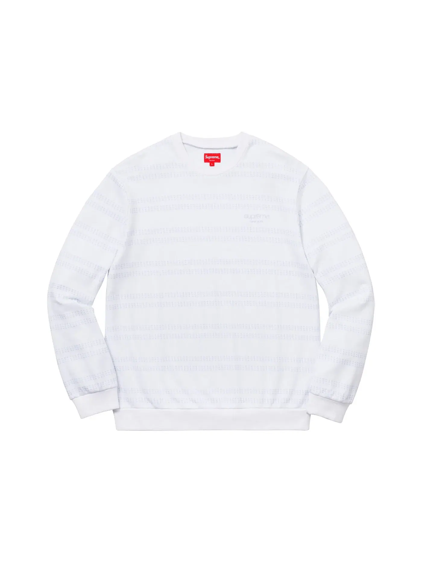 Мужской свитшот с полосатым принтом Supreme Crewneck — изображение 1 из 1, белый
