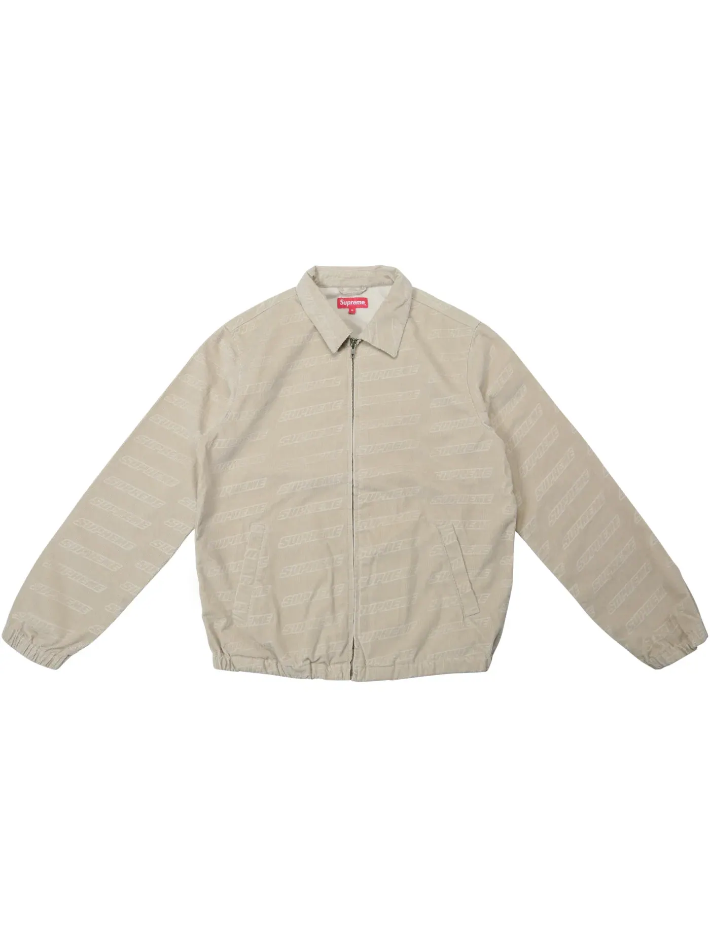 Мужская куртка из вельвета Supreme Debossed Logo Jacket — изображение 1 из 1, бежевый