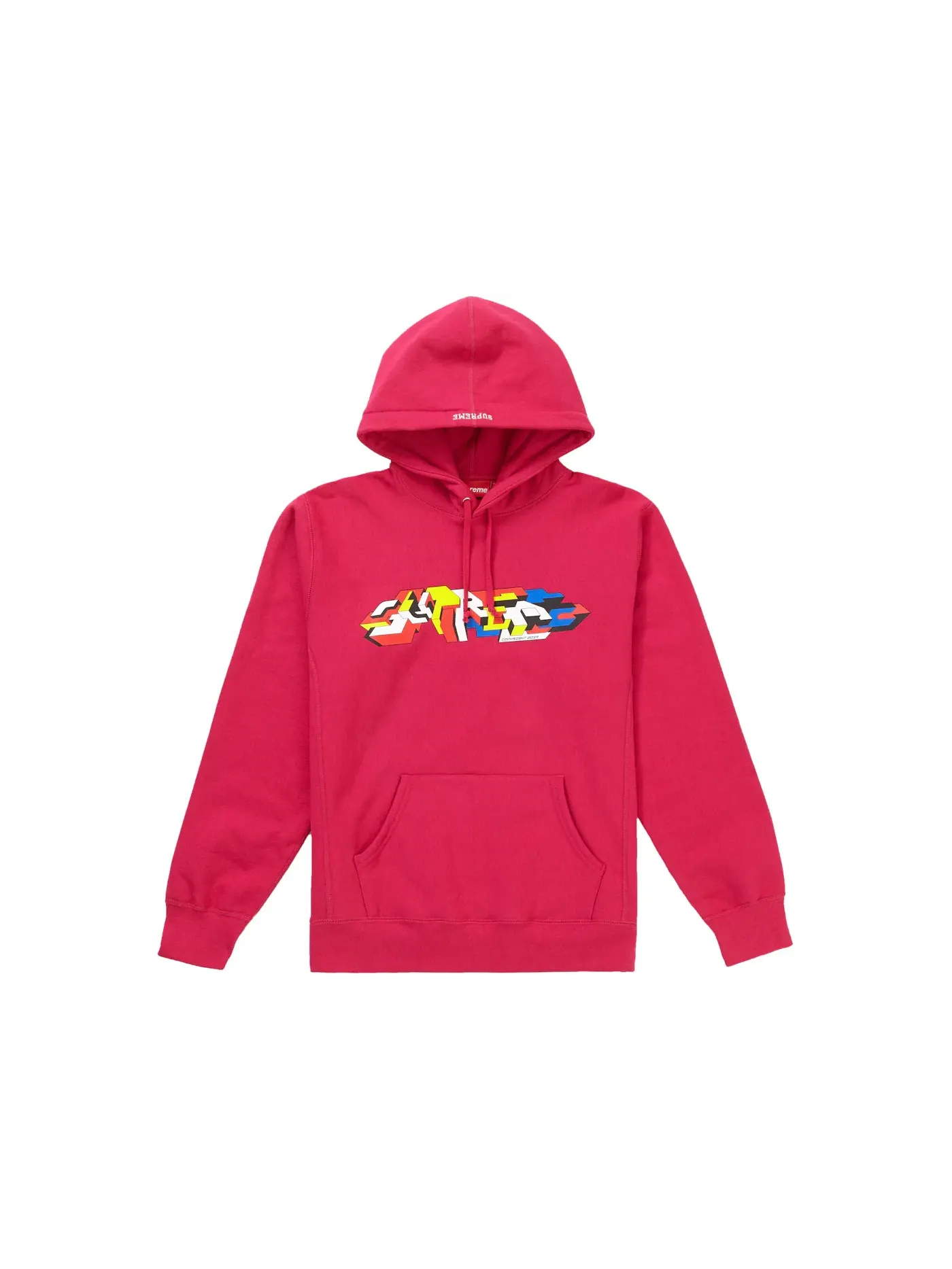 Мужской худи с принтом Hooded Sweatshirt Supreme — изображение 1 из 1, фуксия