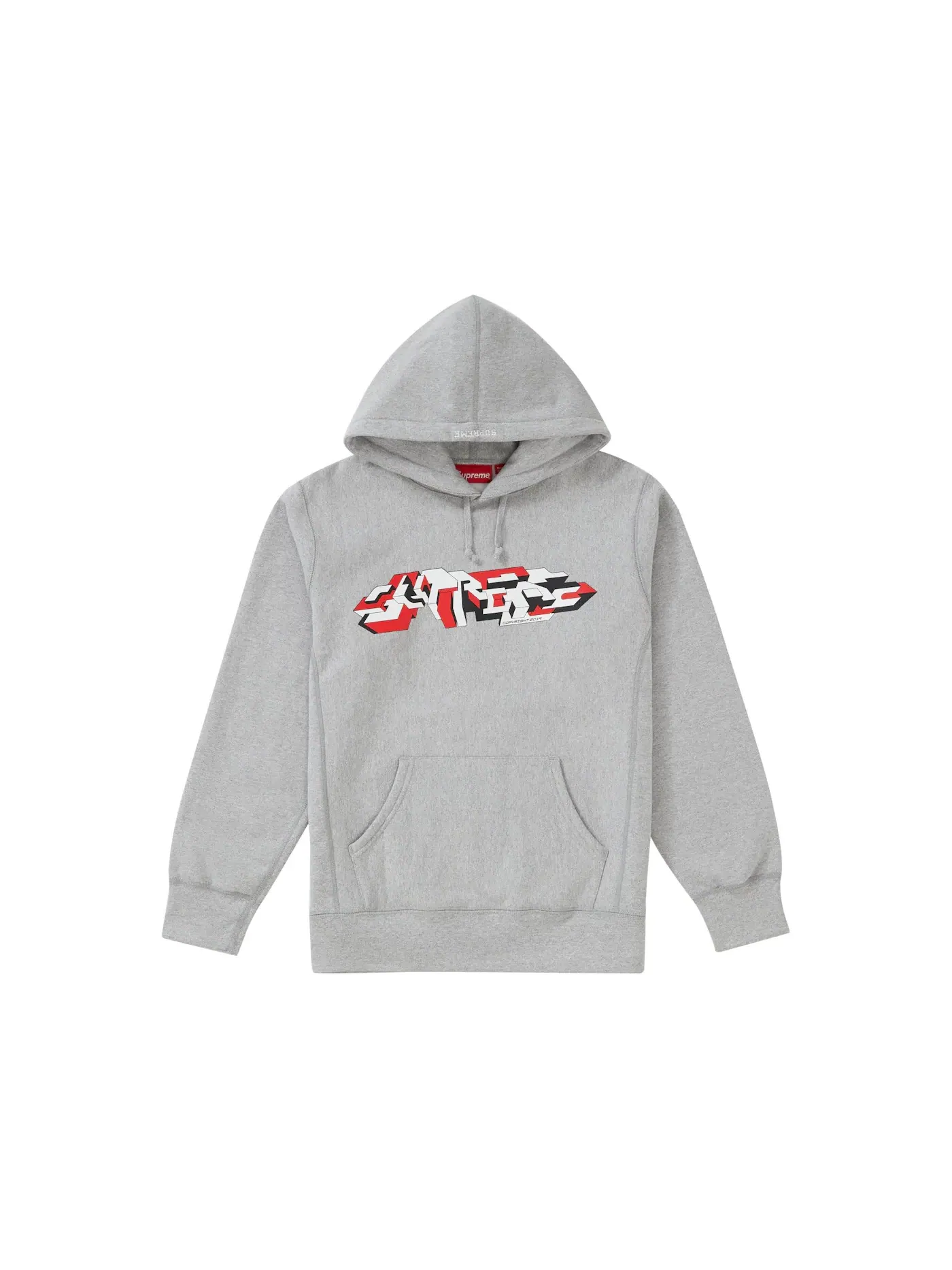 Мужской свитшот с капюшоном с принтом Delta Logo Supreme — изображение 1 из 1, серый