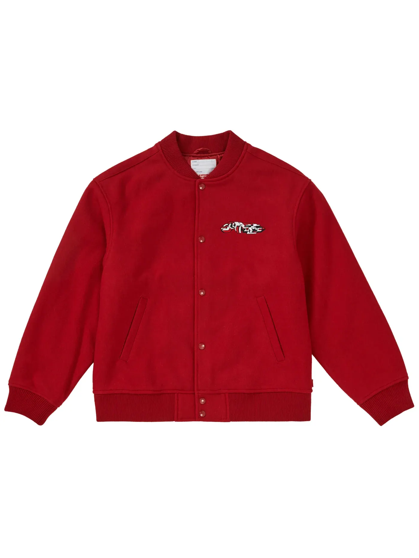 Мужская куртка-бомбер с принтом Varsity Jacket Supreme — изображение 1 из 3, красный