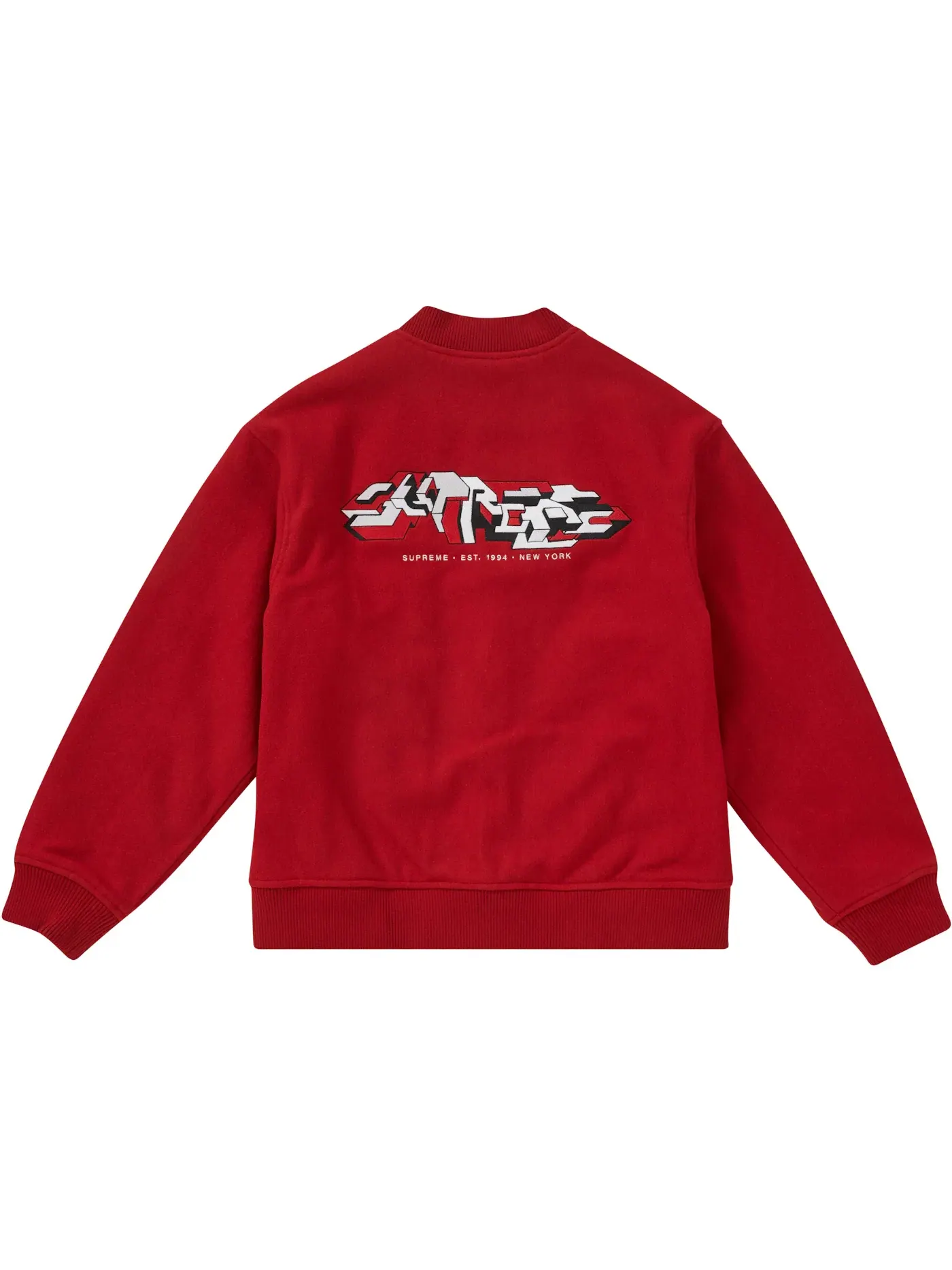 Мужская куртка-бомбер с принтом Varsity Jacket Supreme — изображение 3 из 3, красный