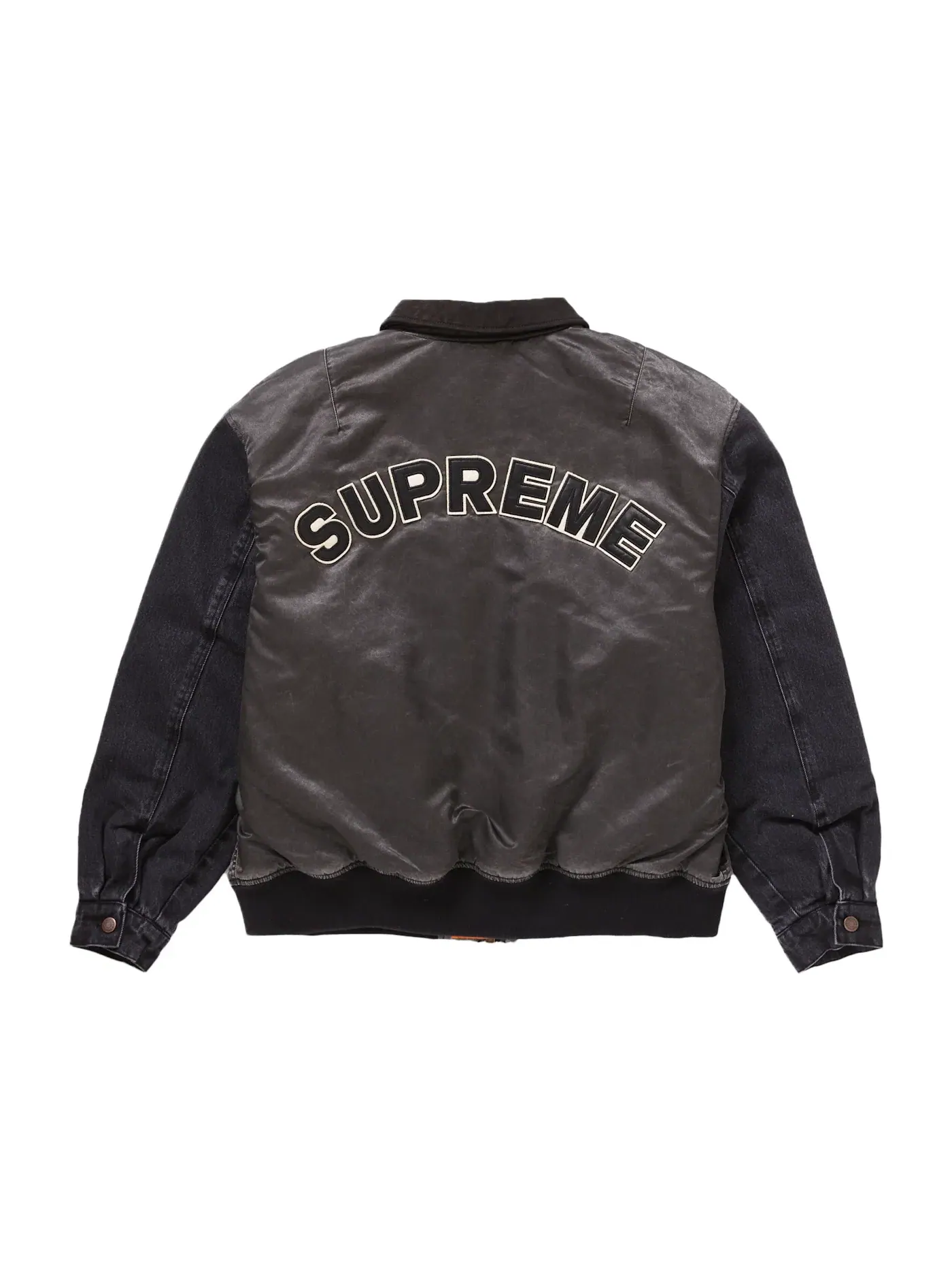 Мужская куртка-бомбер с джинсовыми рукавами MA-1 Supreme — изображение 1 из 3, черный