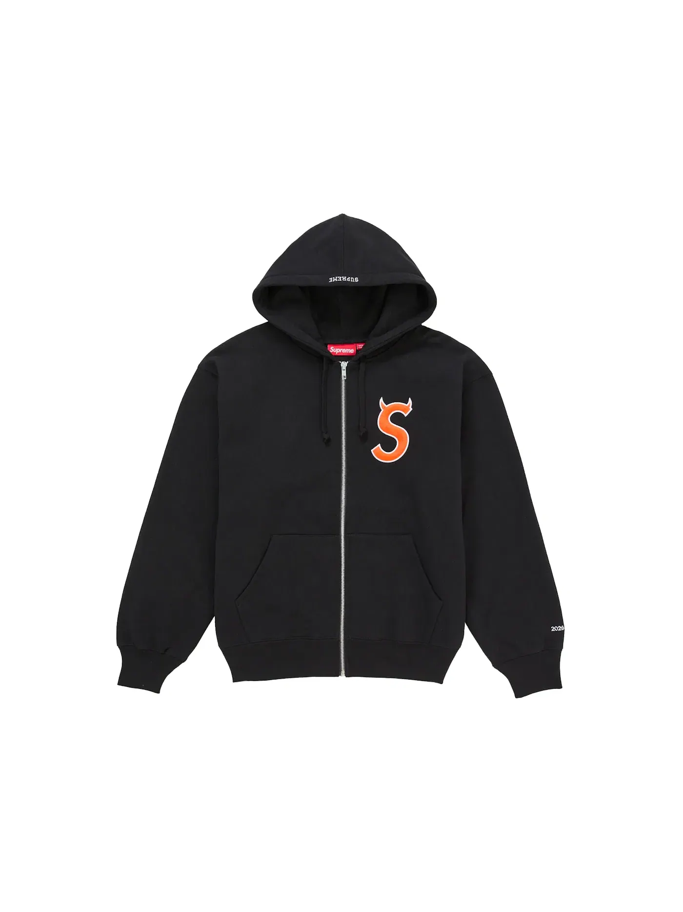 Мужская худи на молнии Devil S Logo Supreme — изображение 1 из 1, черный