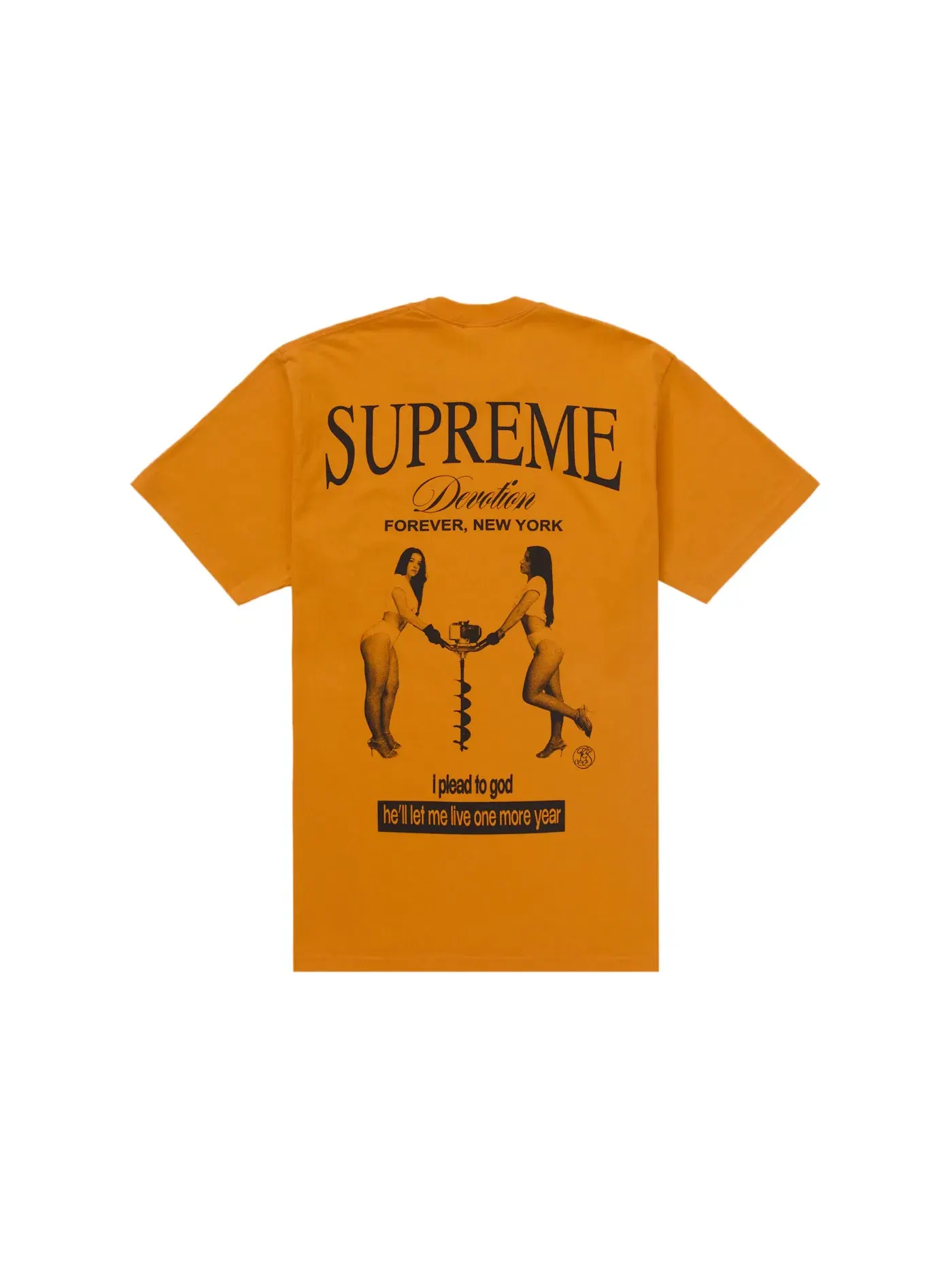 Мужская футболка с принтом Supreme Tee — изображение 1 из 2, оранжевый